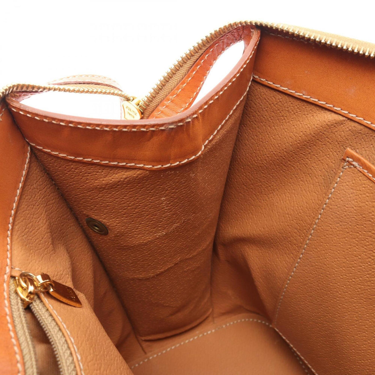 Celine Brown Coated Canvas Leather Handbag Tote Bag (Pre-Owned)