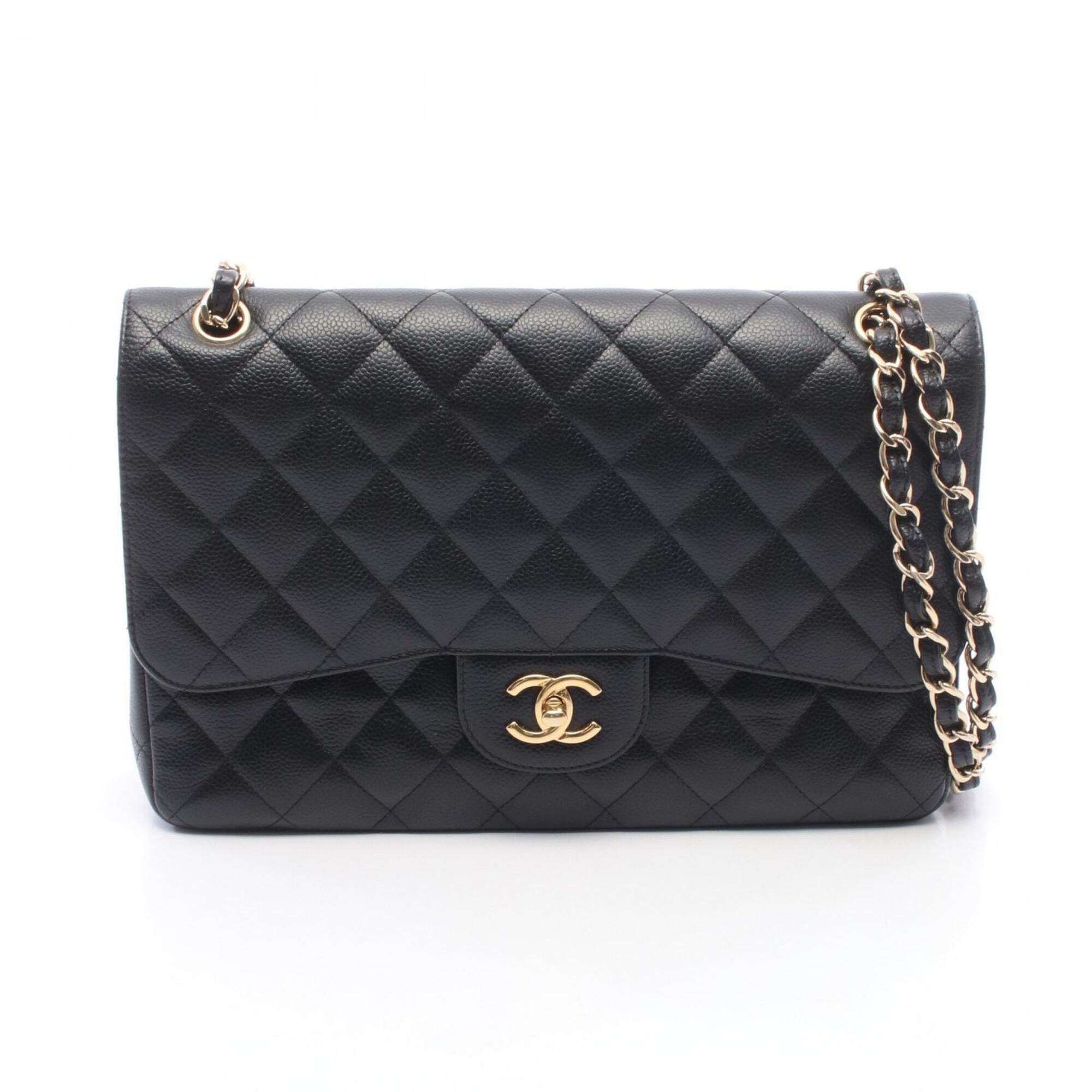 Chanel Black Grained Calfskin Handbag Shoulder Bag (Pre-Owned)