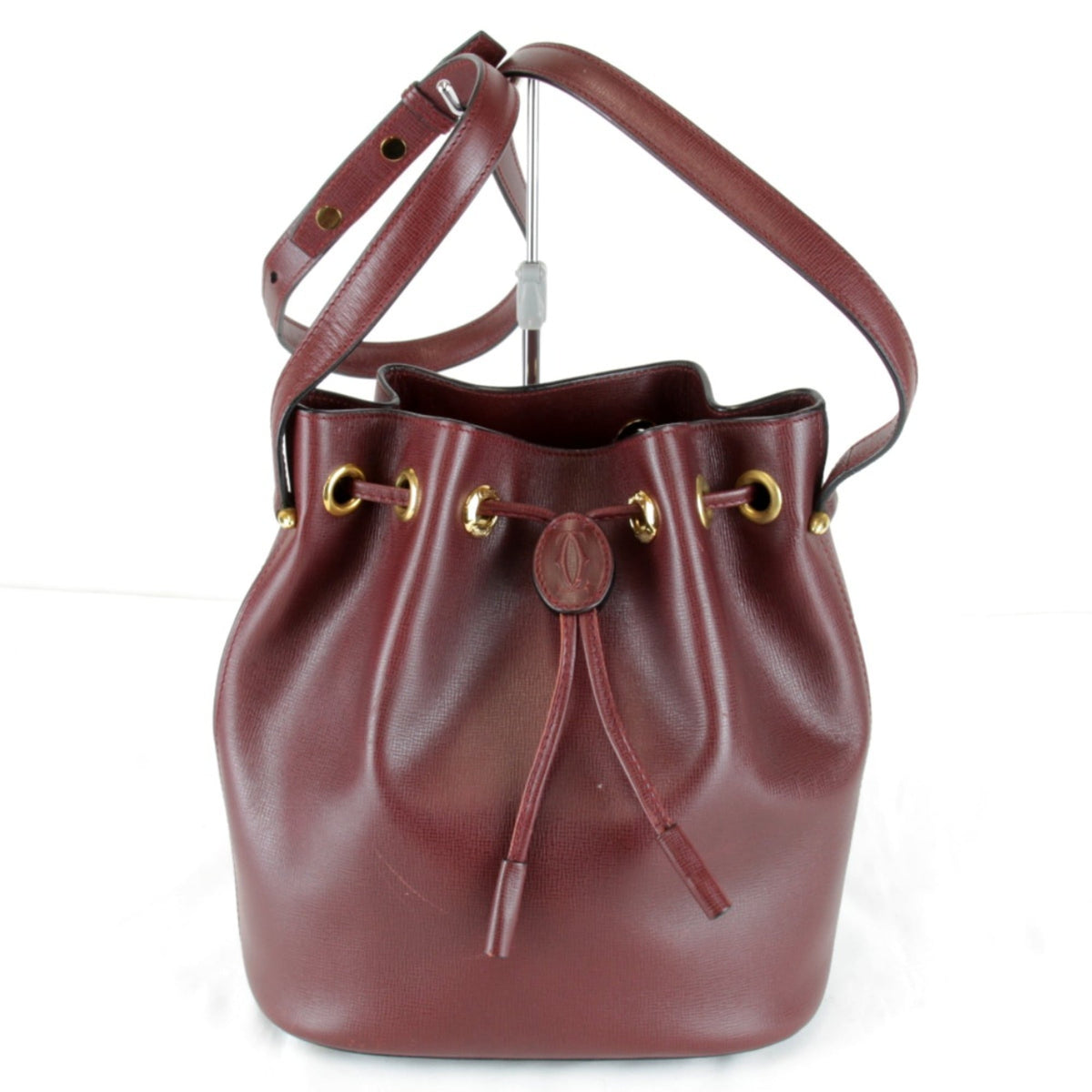Cartier Red Color Leather Shoulder Bag (Pre-Owned)