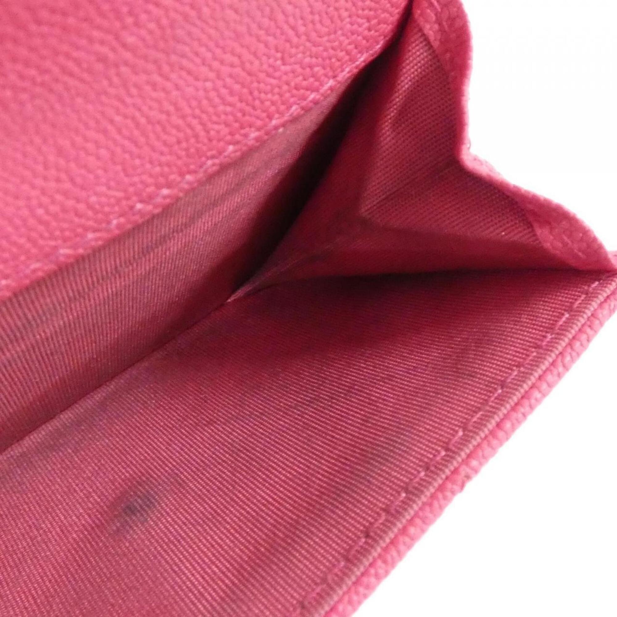 Chanel Pink Grained Calfskin Wallet (Tri-Fold) (Pre-Owned)