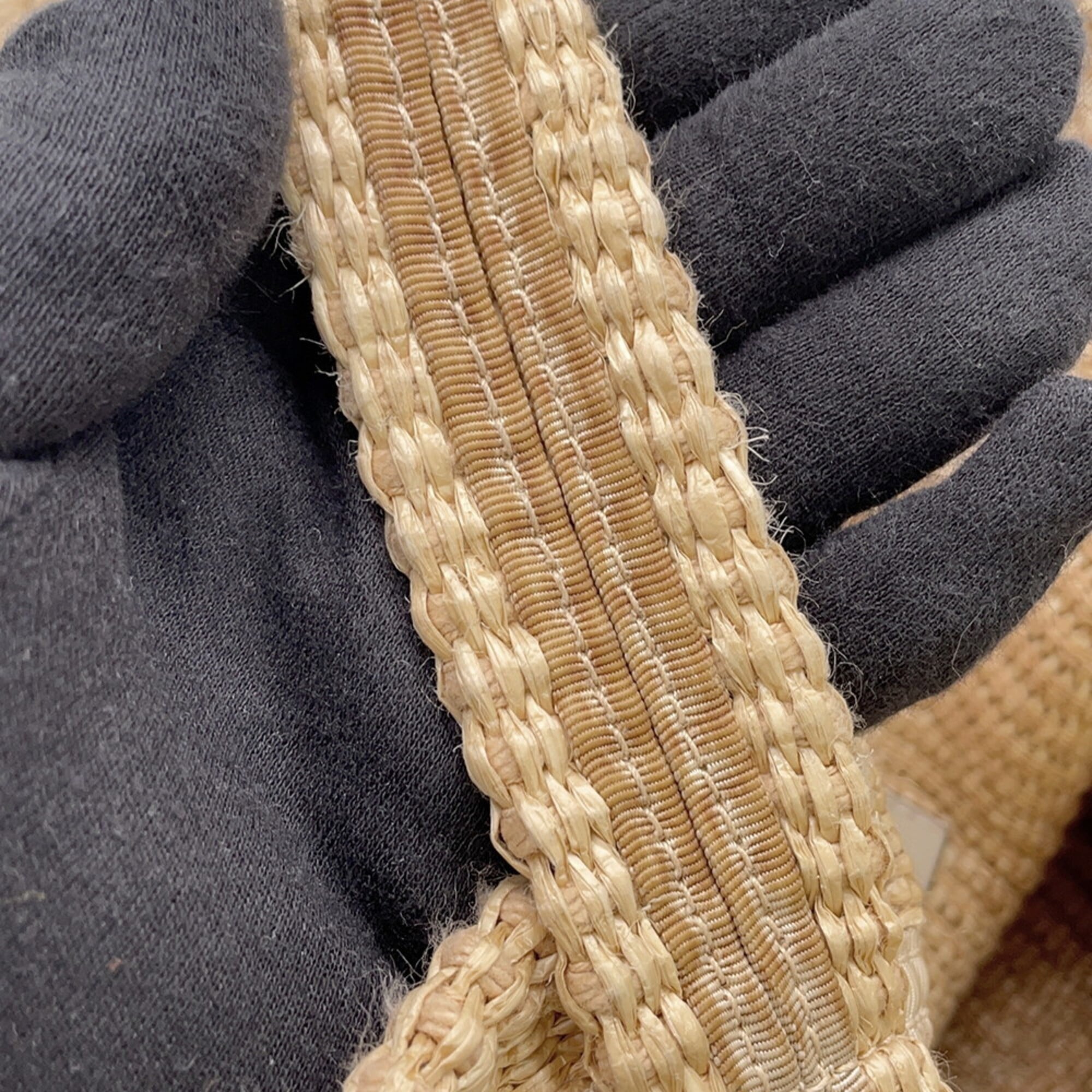 Jimmy Choo Beige Raffia Handbag Tote Bag (Pre-Owned)