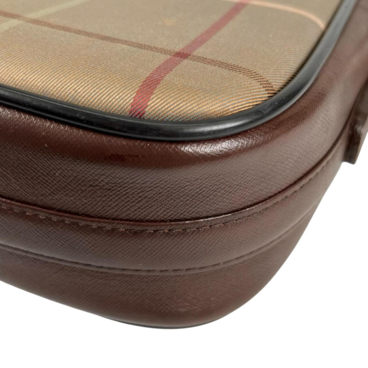 Burberry Brown Khaki Canvas Leather Shoulder Bag (Pre-Owned)