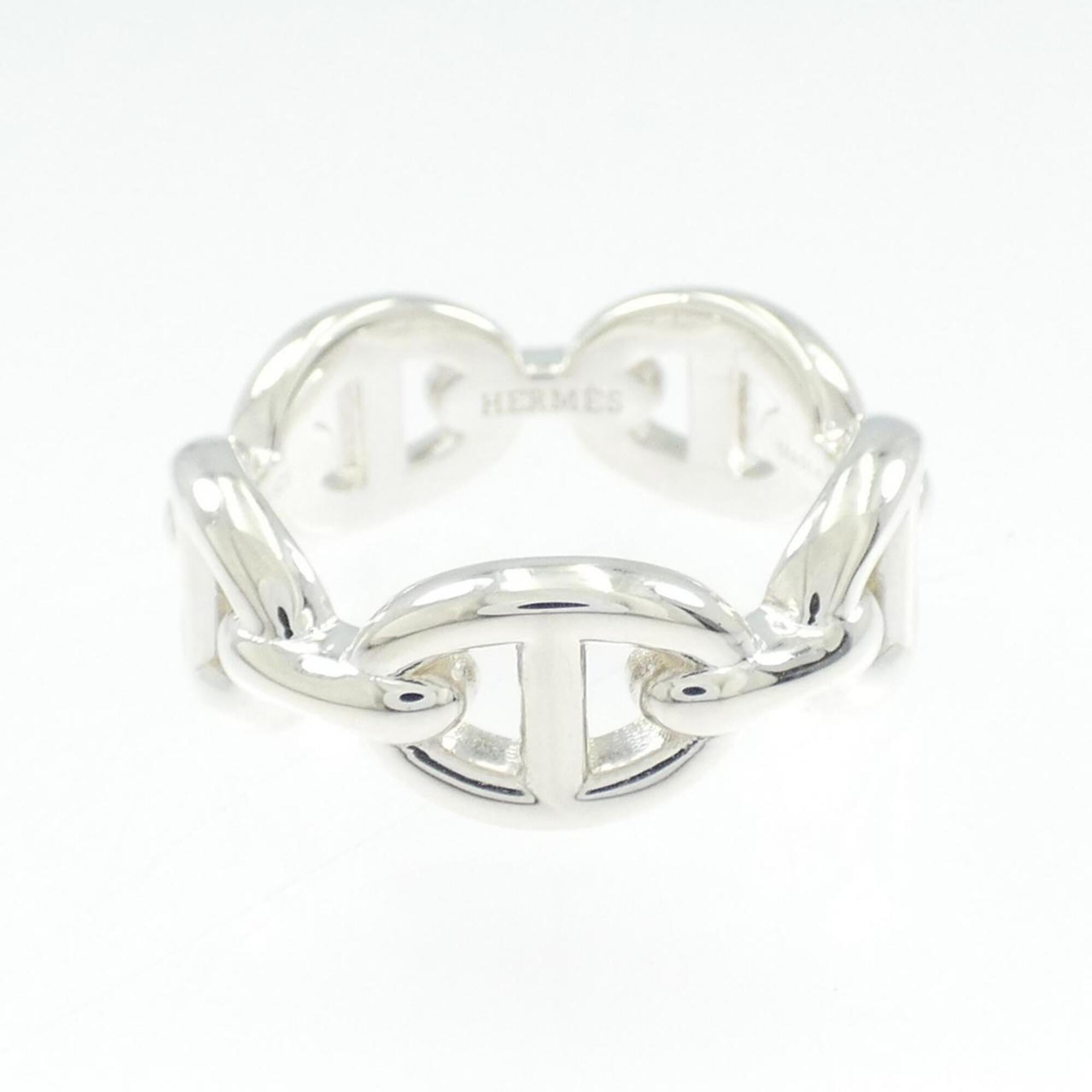 Hermes Silver 925 Band Ring (Pre-Owned)