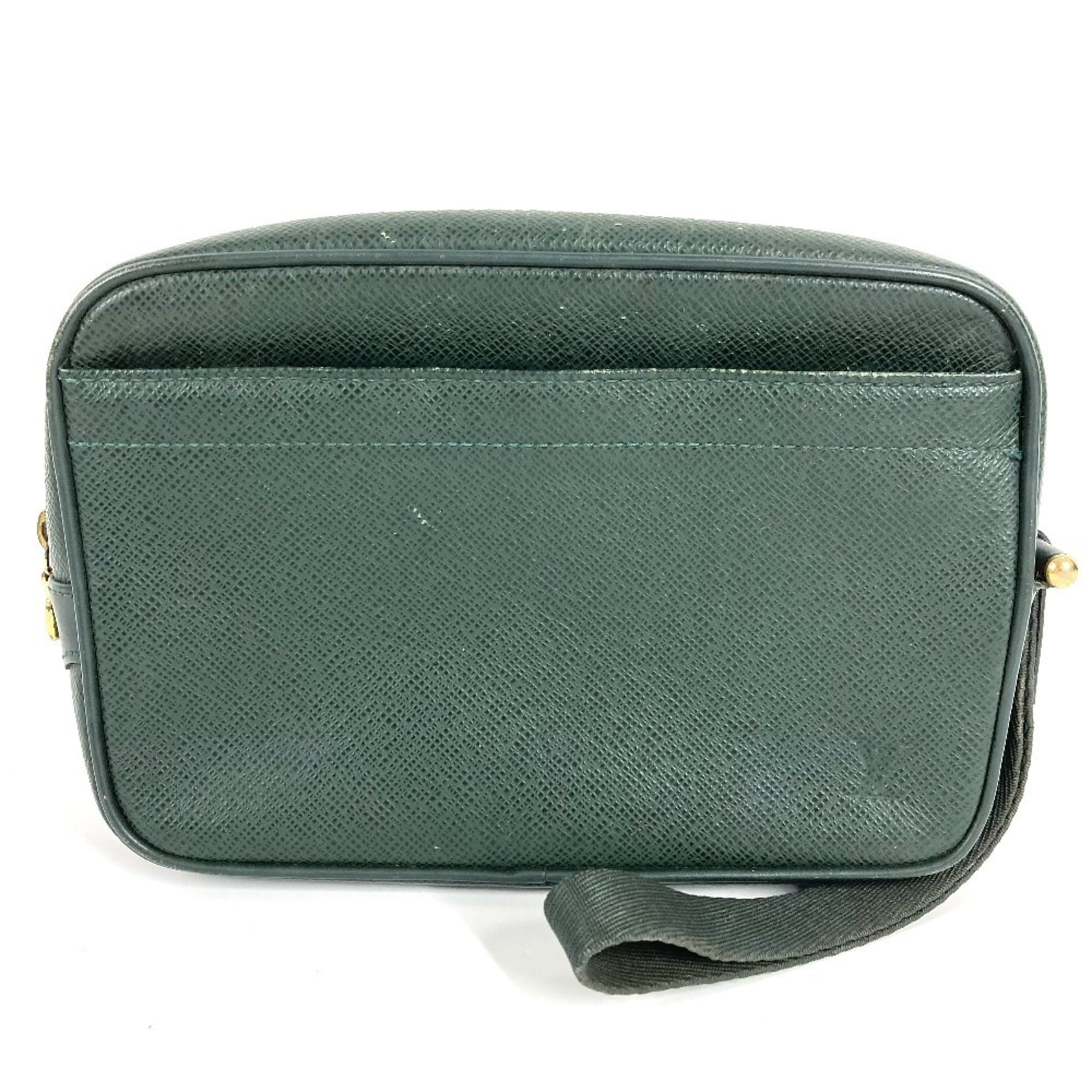 Louis Vuitton Episea Green Taiga Leather Clutch Bag Handbag Pouch (Pre-Owned)