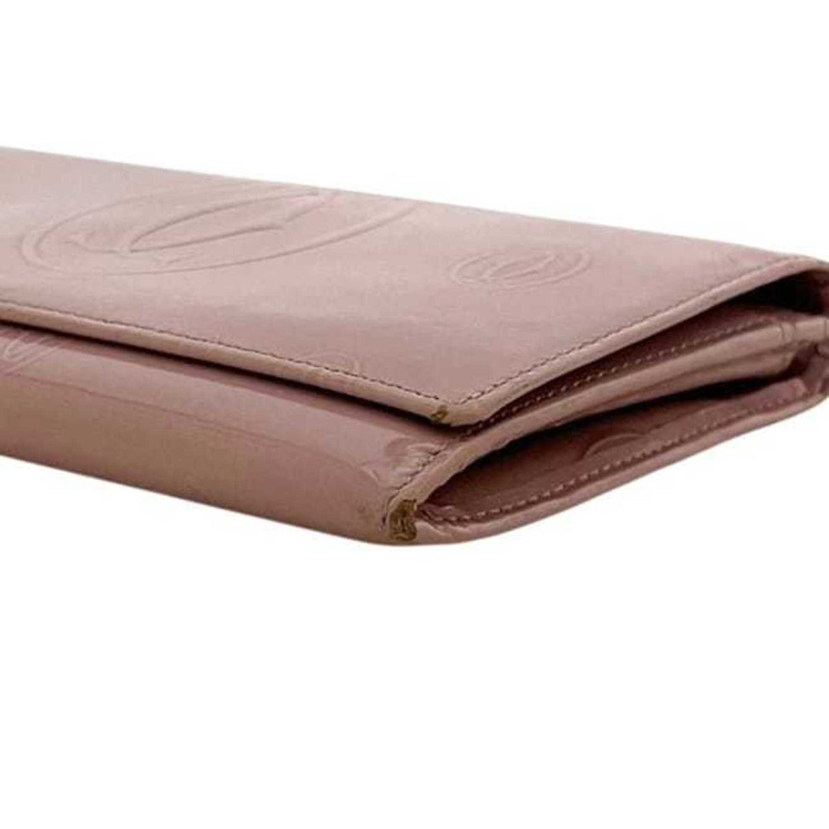 Cartier Happy Birthday Pink Leather Long Wallet (Bi-Fold) (Pre-Owned)