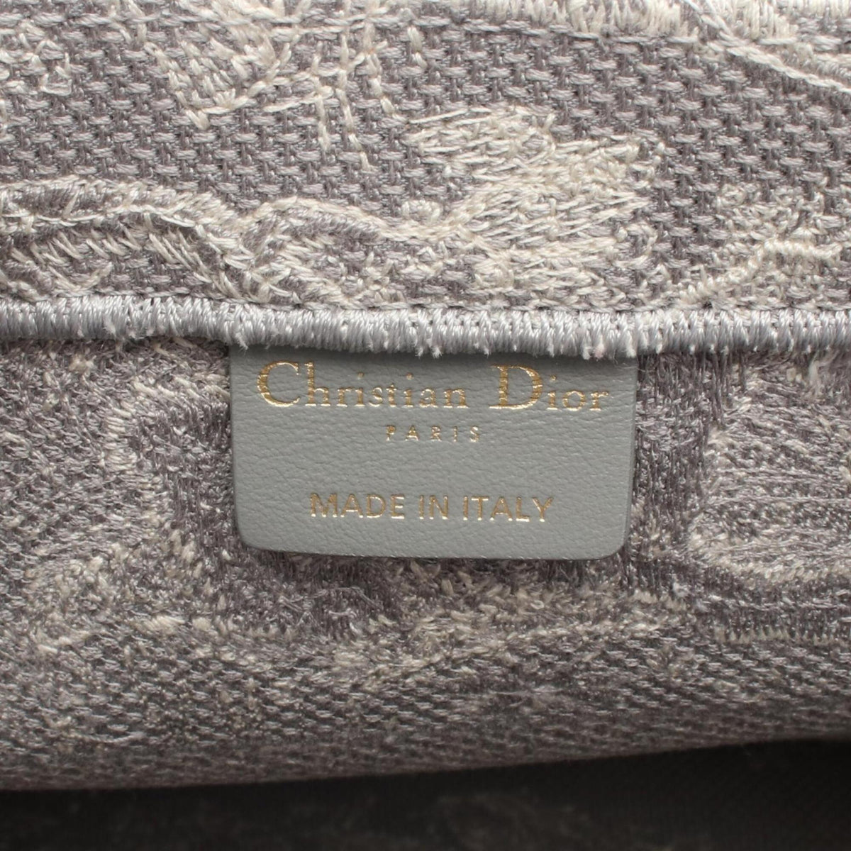 Christian Dior Gray White Canvas Handbag Tote Bag (Pre-Owned)