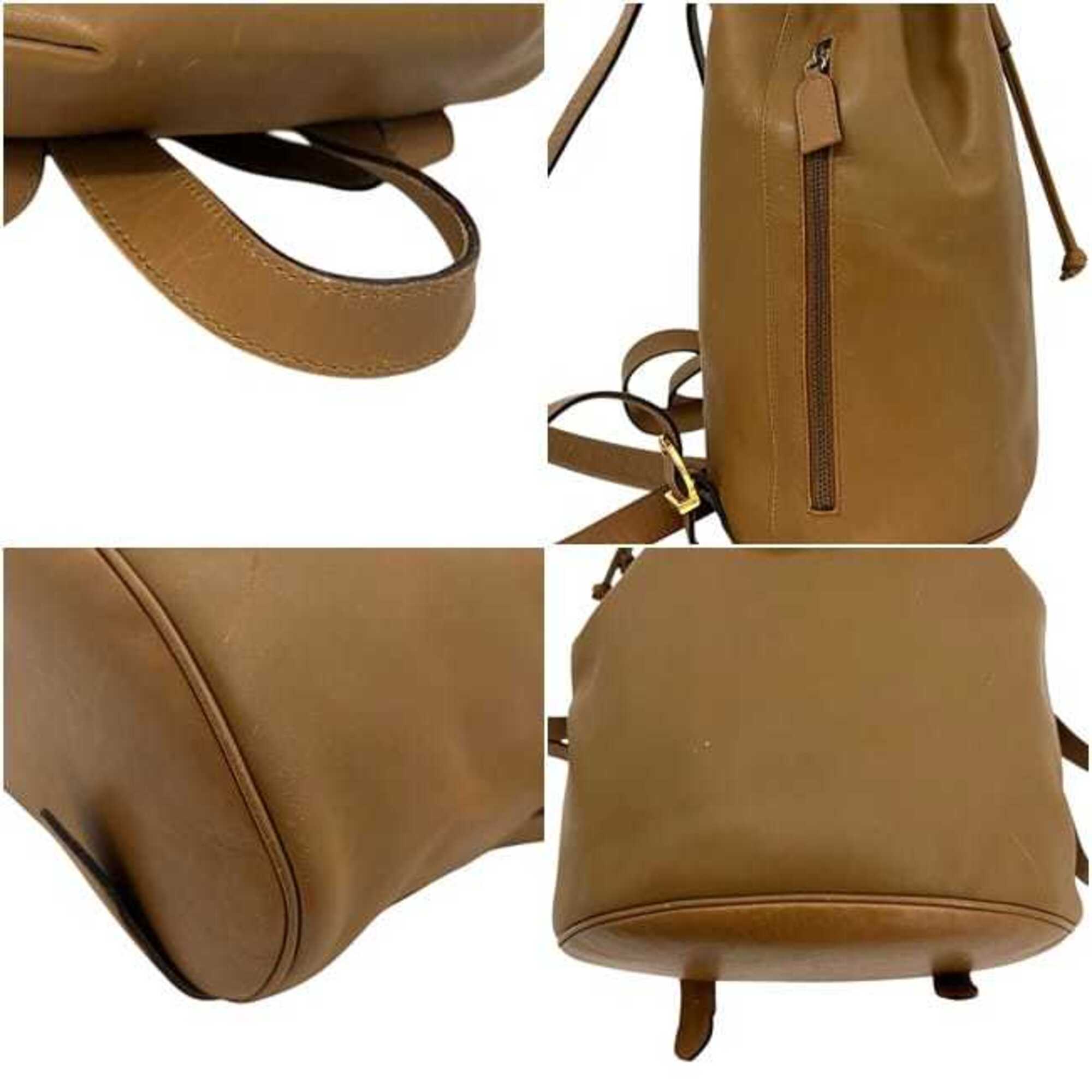 Salvatore Ferragamo Brown Camel Leather Backpack (Pre-Owned)