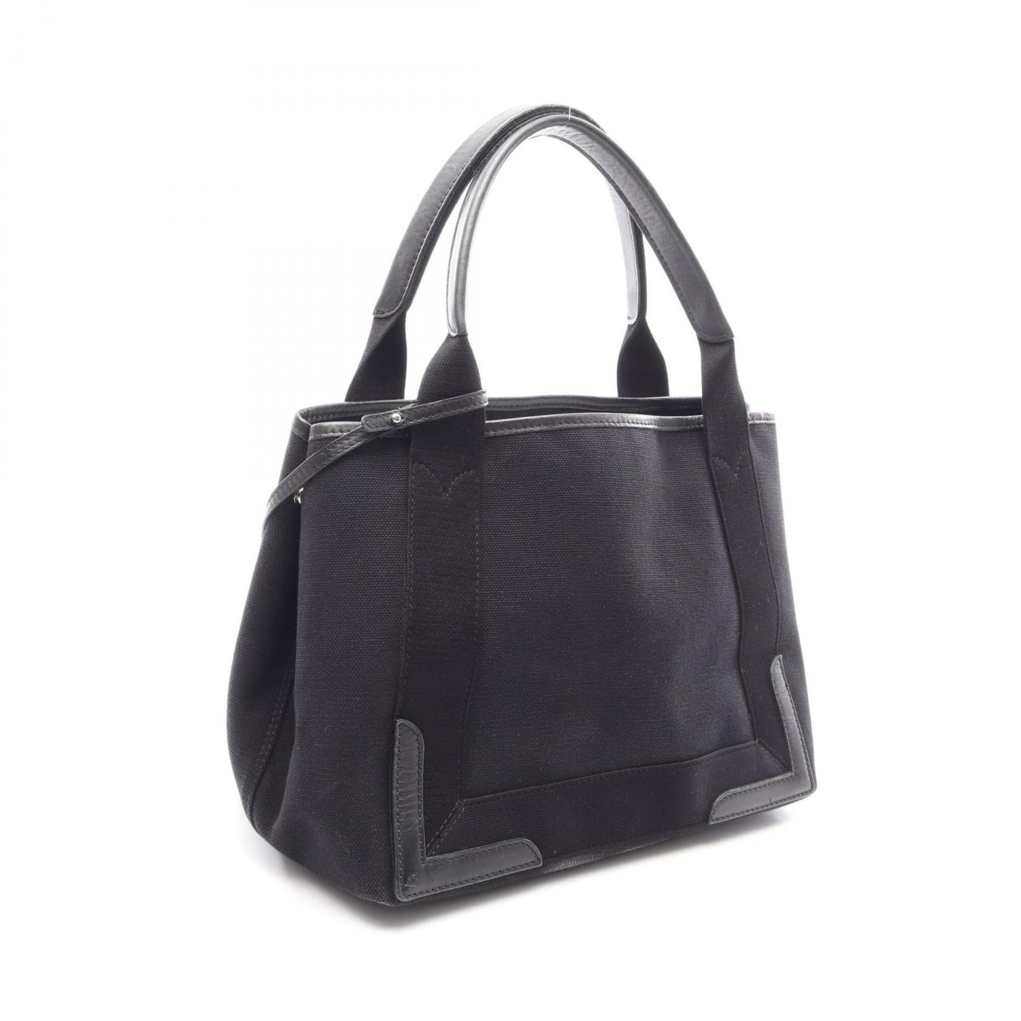 Balenciaga Black Canvas Leather Handbag Pouch Tote Bag (Pre-Owned)