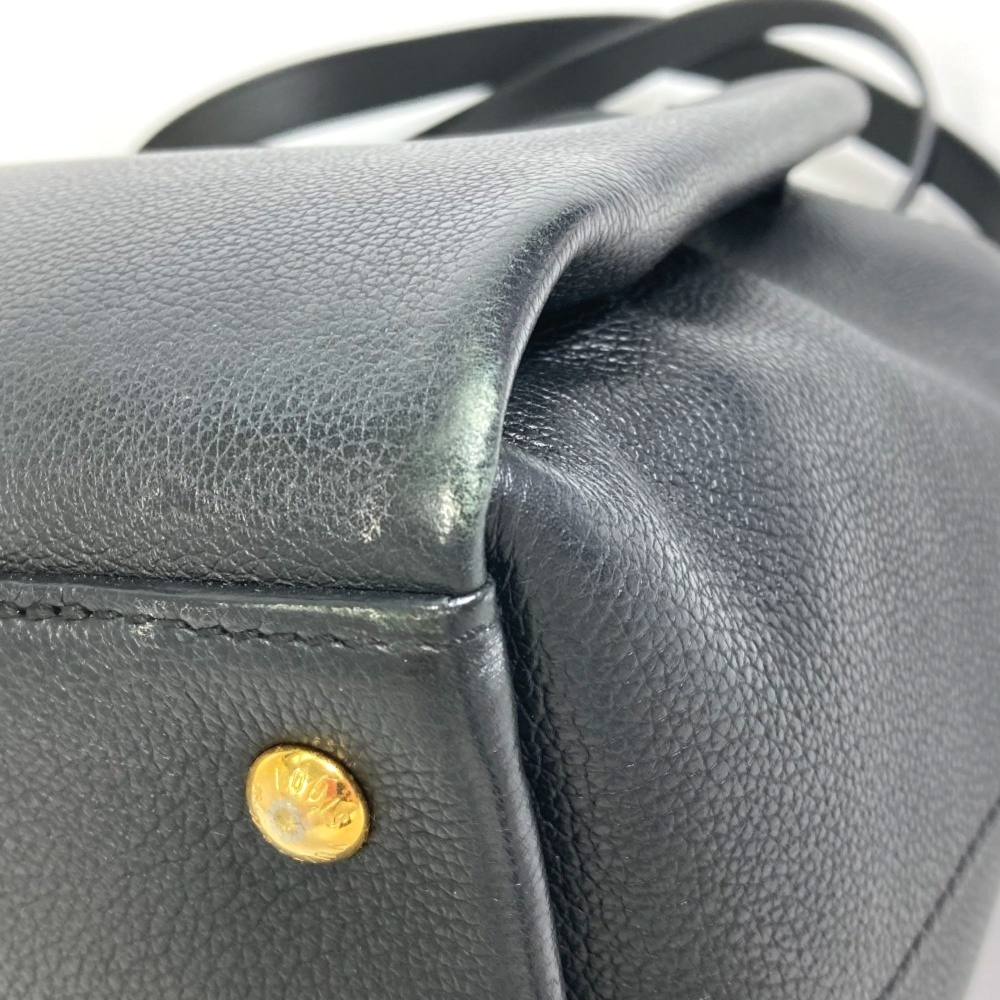 Louis Vuitton Black Leather Tote Bag (Pre-Owned)