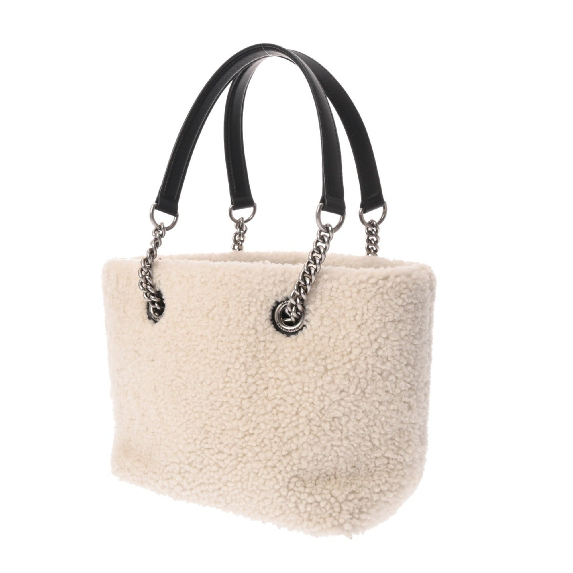 Balenciaga Black White Leather Tote Bag (Pre-Owned)