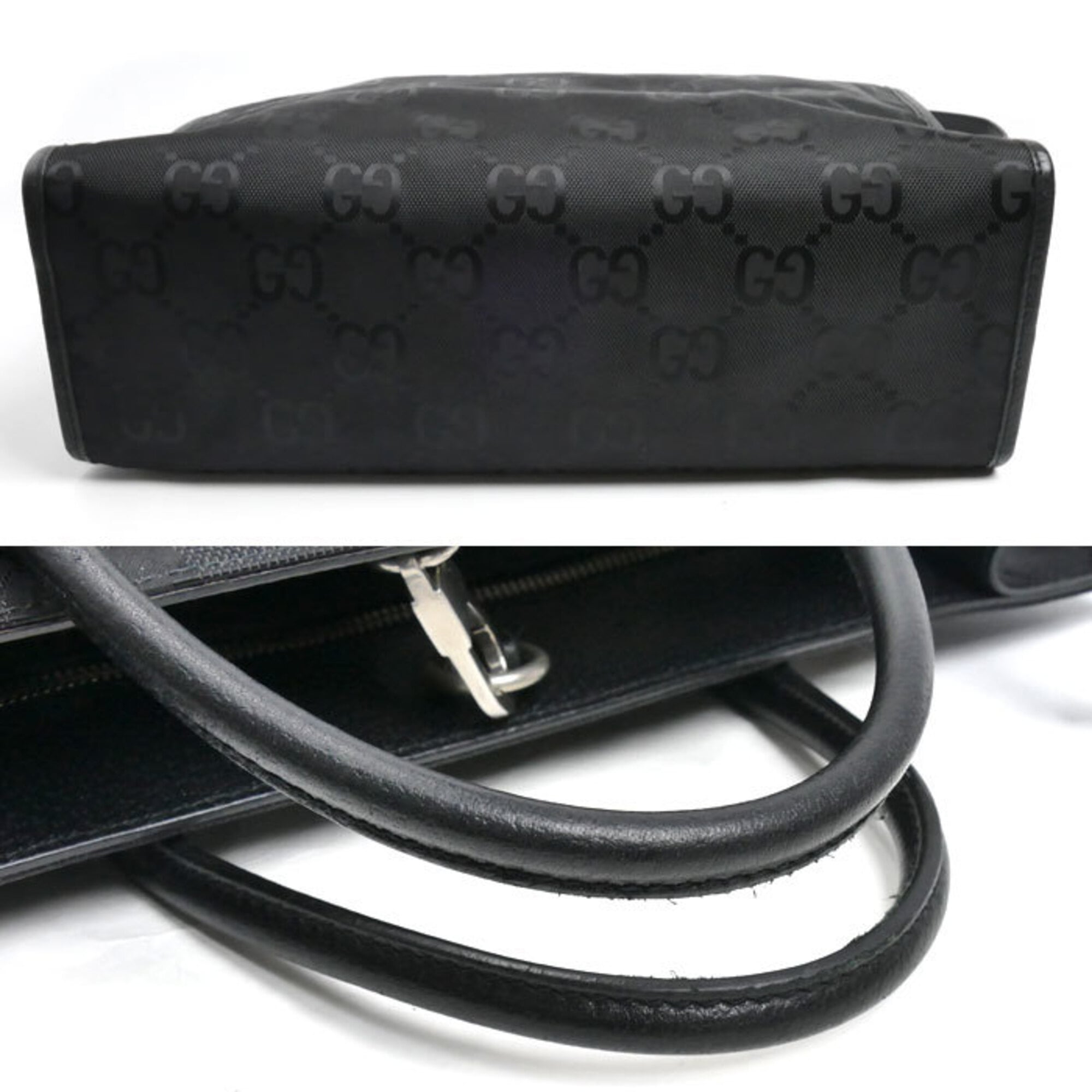 Gucci Black Nylon Leather Shoulder Bag (Pre-Owned)