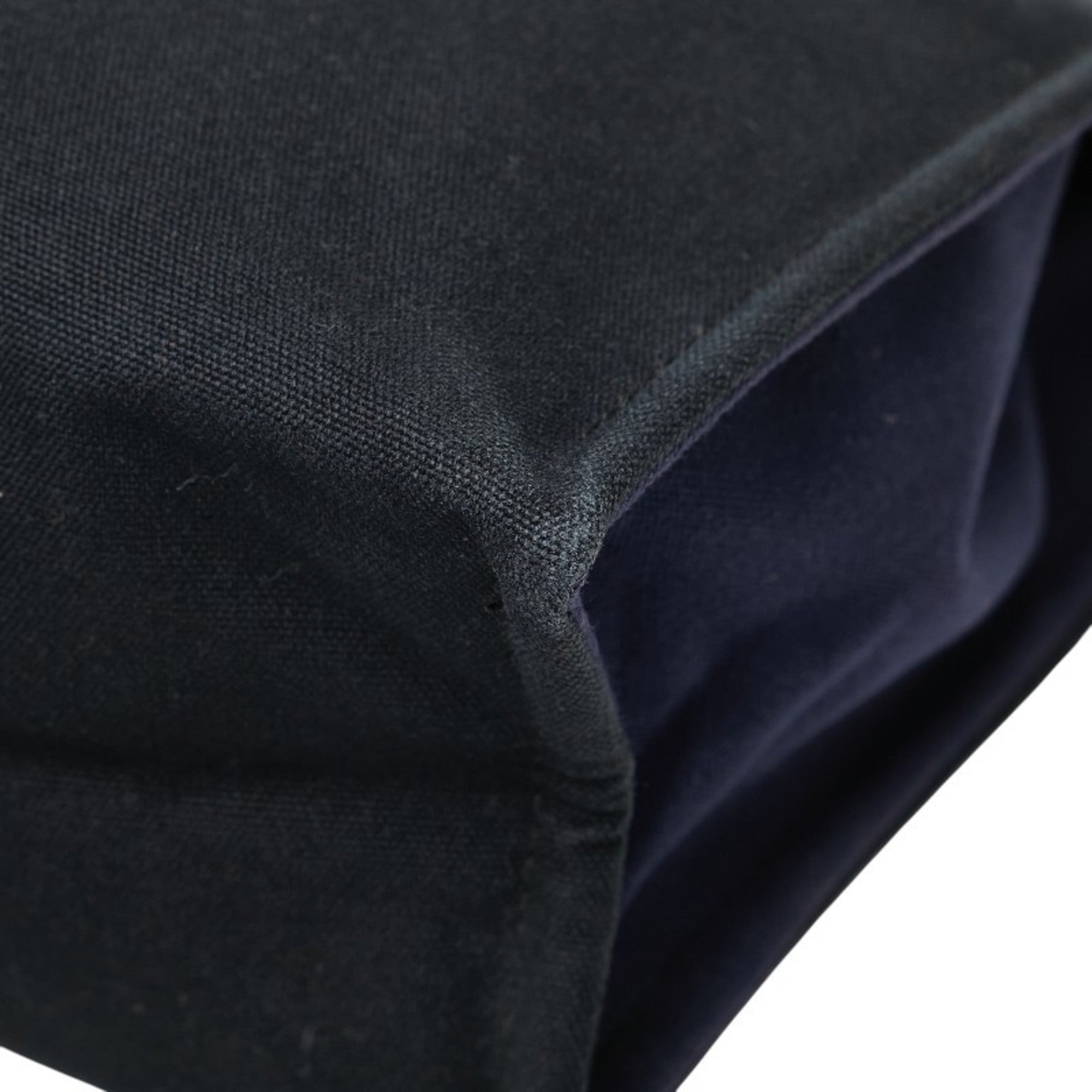 Hermes Fourre Tout Navy Black Canvas Clutch Bag (Pre-Owned)