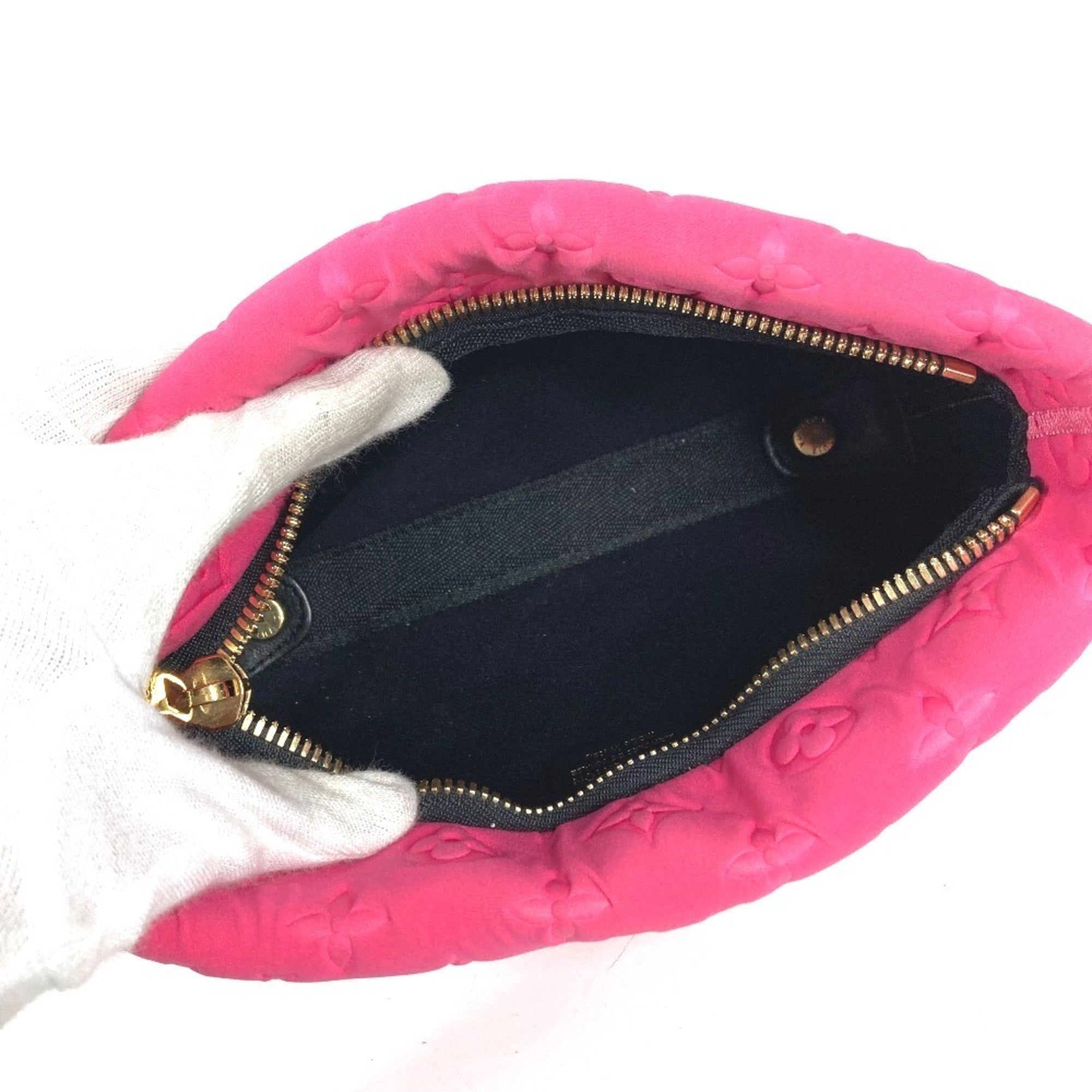 Louis Vuitton Black Galle Monogram Pink Monogram Clutch Bag Pouch (Pre-Owned)