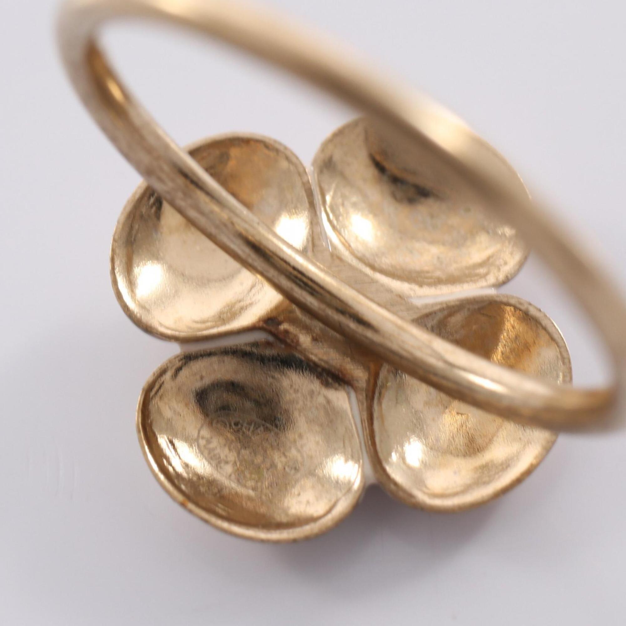 Chanel Gold White Gold Plating Band Ring (Pre-Owned)