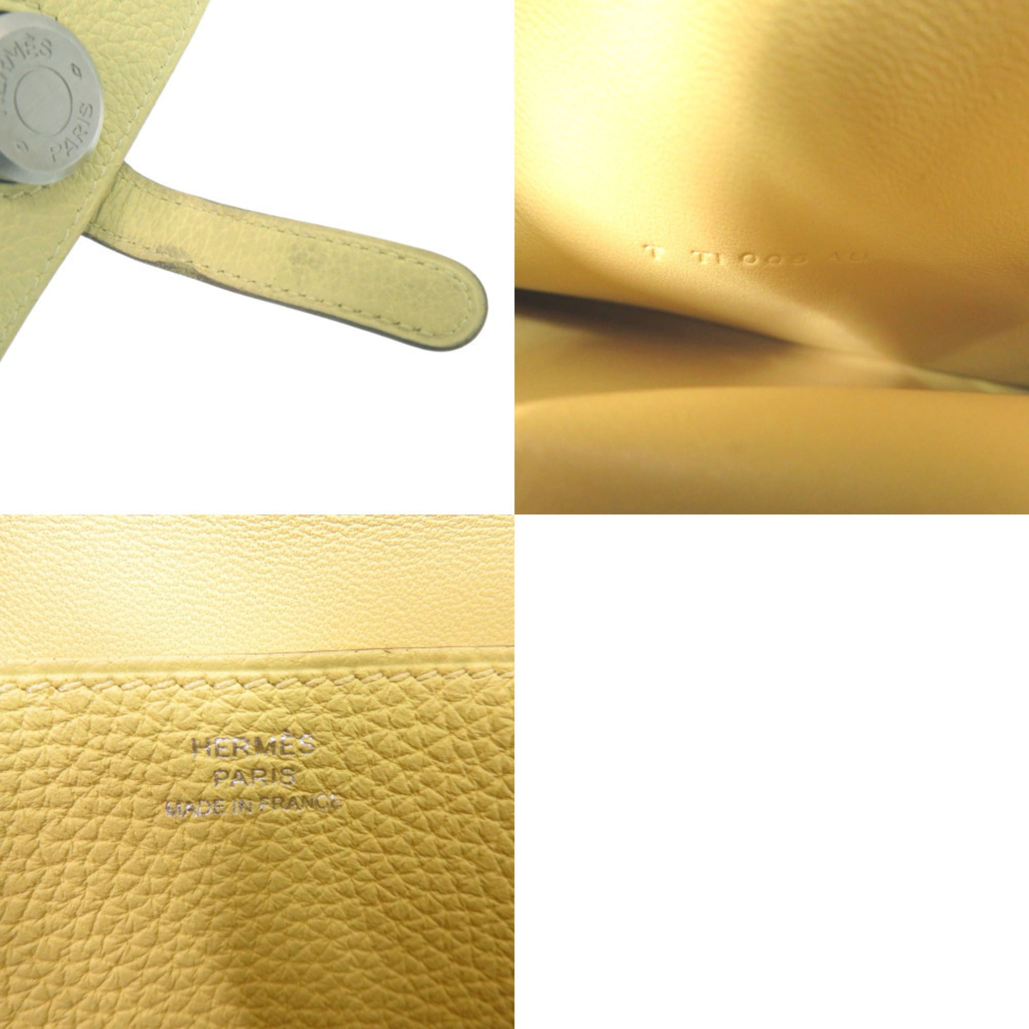 Hermes Yellow Togo Leather Long Wallet (Bi-Fold) (Pre-Owned)