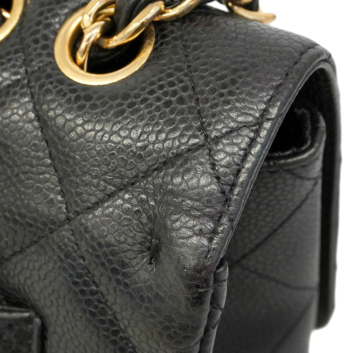 Chanel Black Grained Calfskin Shoulder Bag (Pre-Owned)