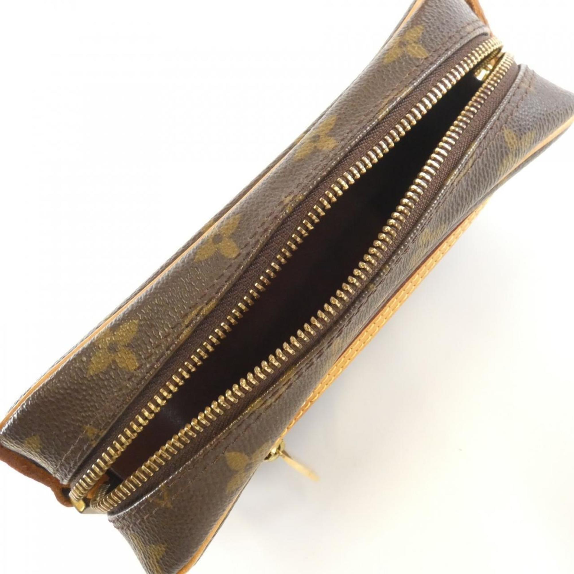 Louis Vuitton Marron Coated Canvas Pochette Shoulder Bag (Pre-Owned)
