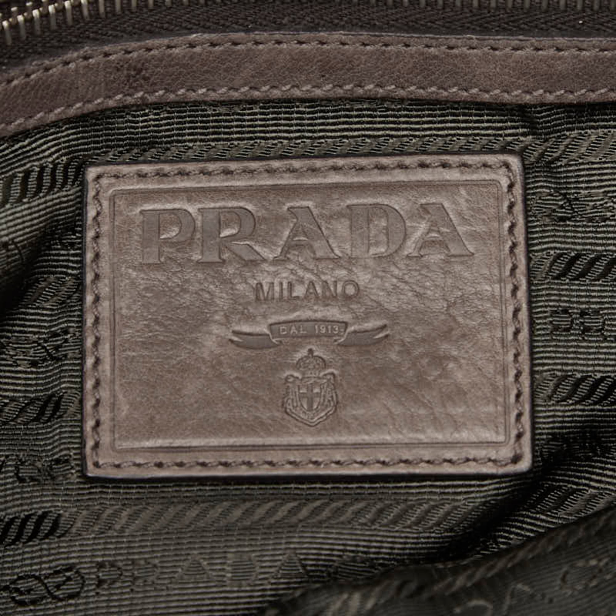 Prada Brown Leather Shoulder Bag (Pre-Owned)