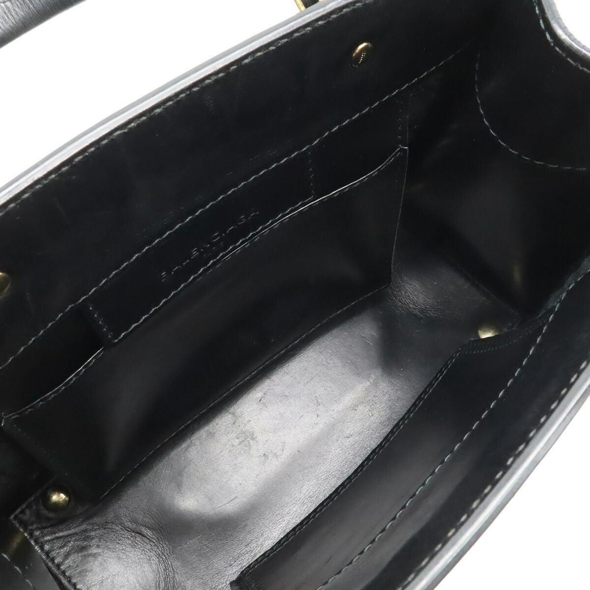 Balenciaga Black Leather Handbag Shoulder Bag (Pre-Owned)