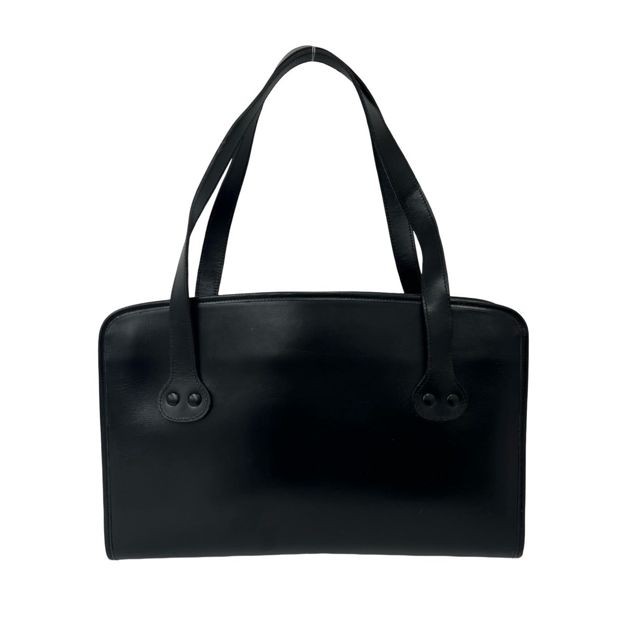 Christian Dior Black Leather Handbag Tote Bag (Pre-Owned)