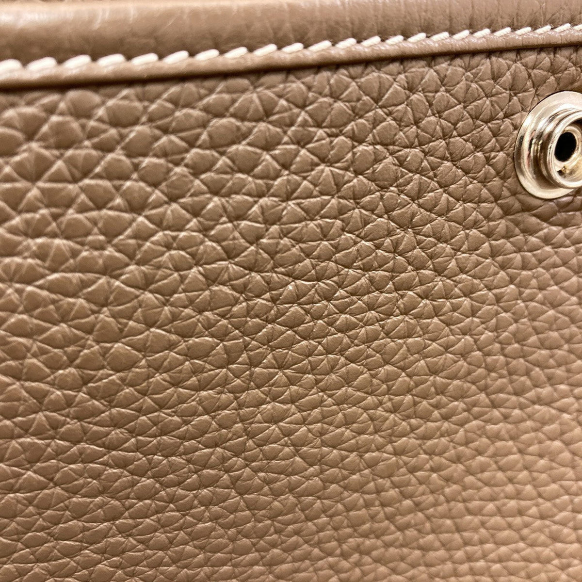 Hermes Etoupe Gray Taurillon Clemence Leather Shoulder Bag (Pre-Owned)