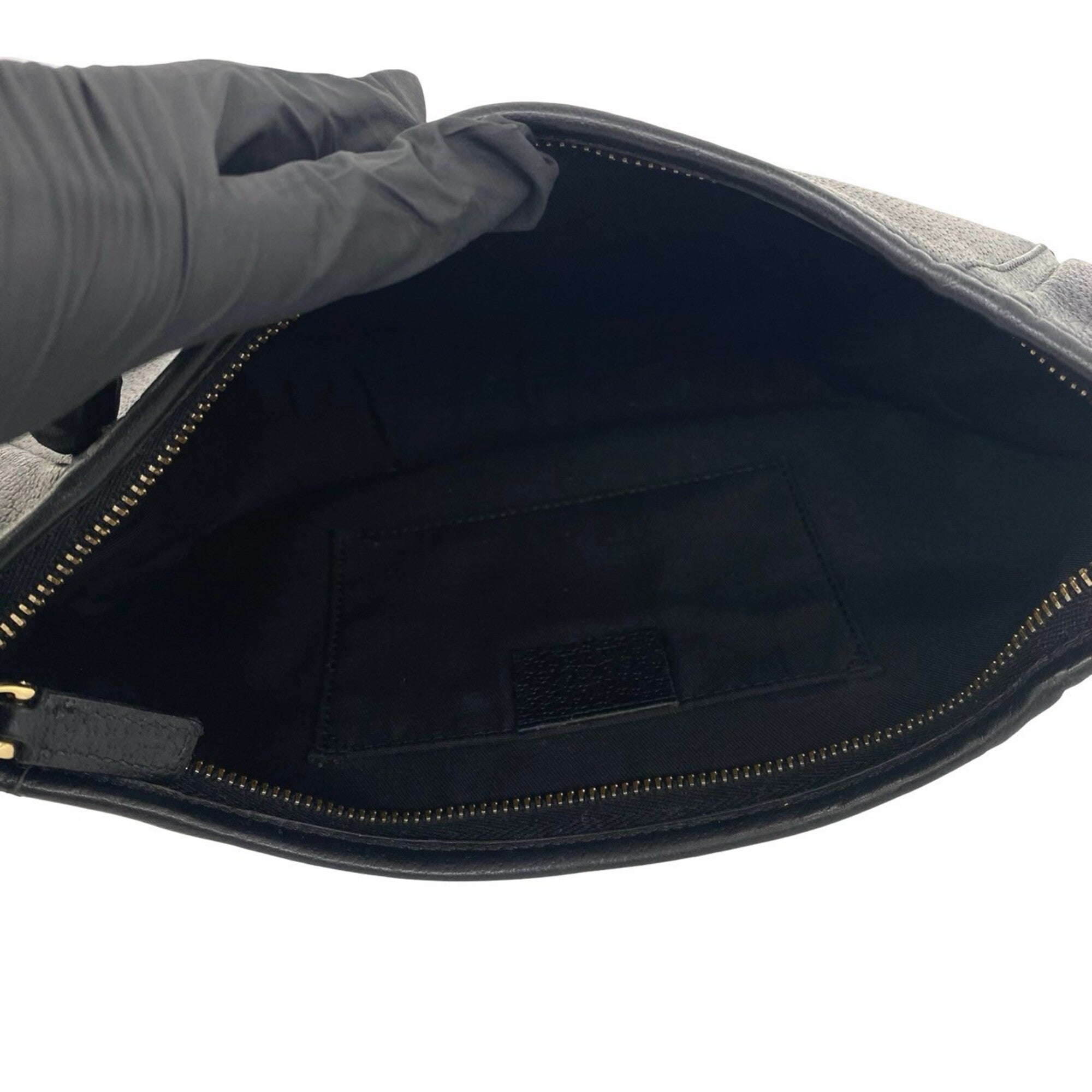 Gucci Black Leather Handbag Pouch Shoulder Bag (Pre-Owned)