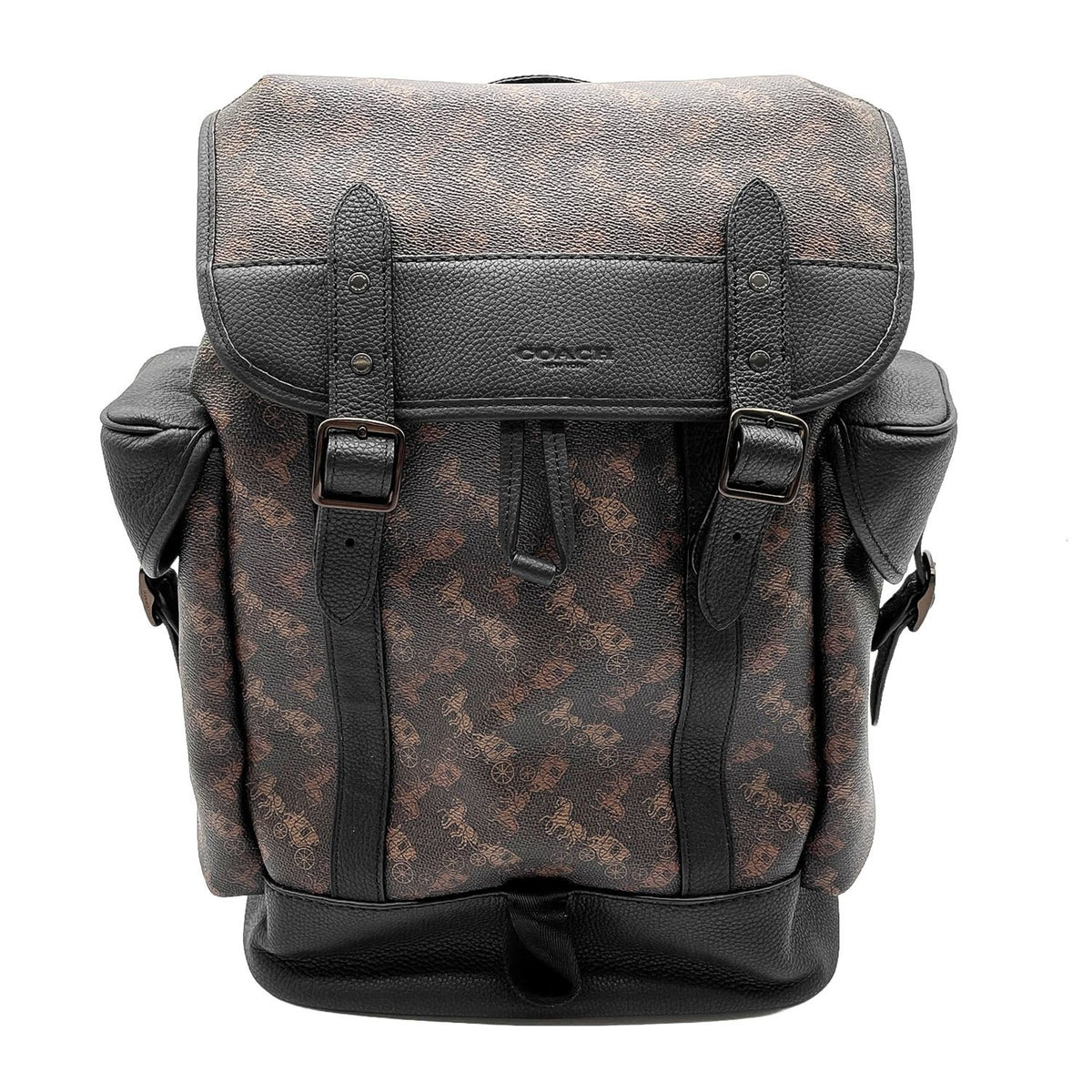 Coach Black Brown Pvc Leather Backpack (Pre-Owned)