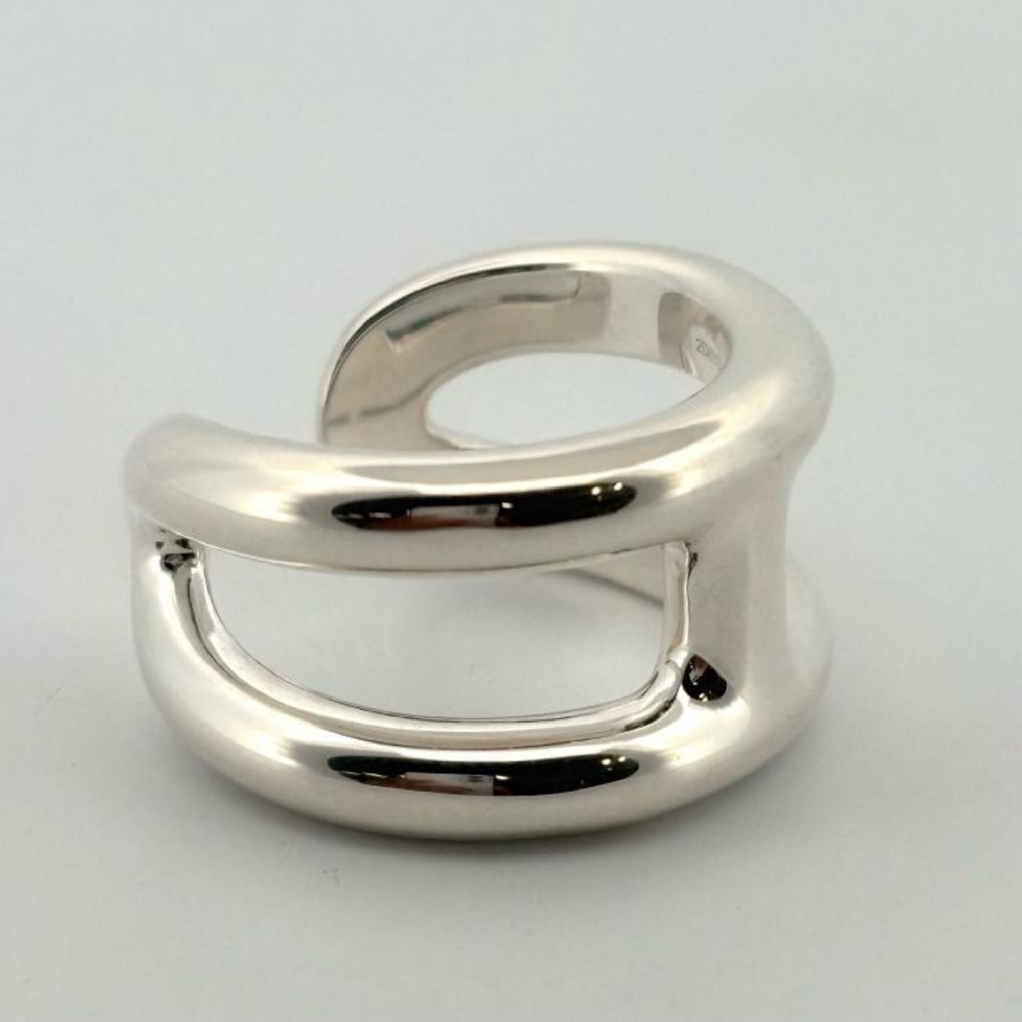 Hermes Silver Silver 925 Band Ring (Pre-Owned)