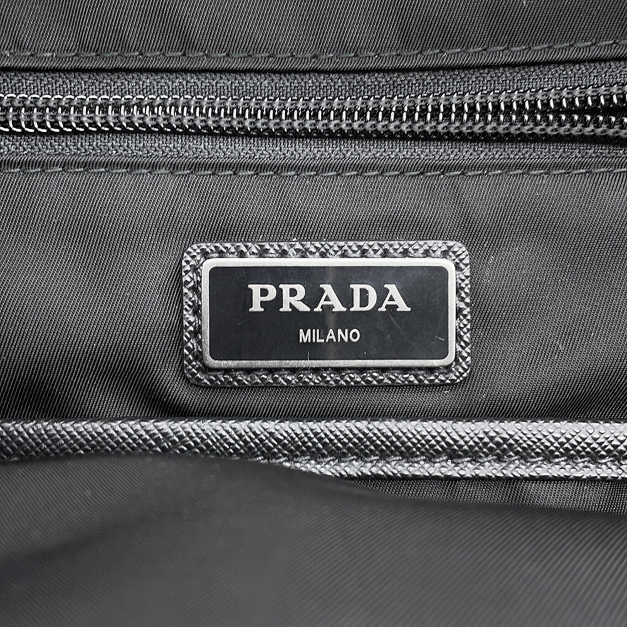 Prada Black Blue White Nylon Leather Backpack Sling Bag (Pre-Owned)
