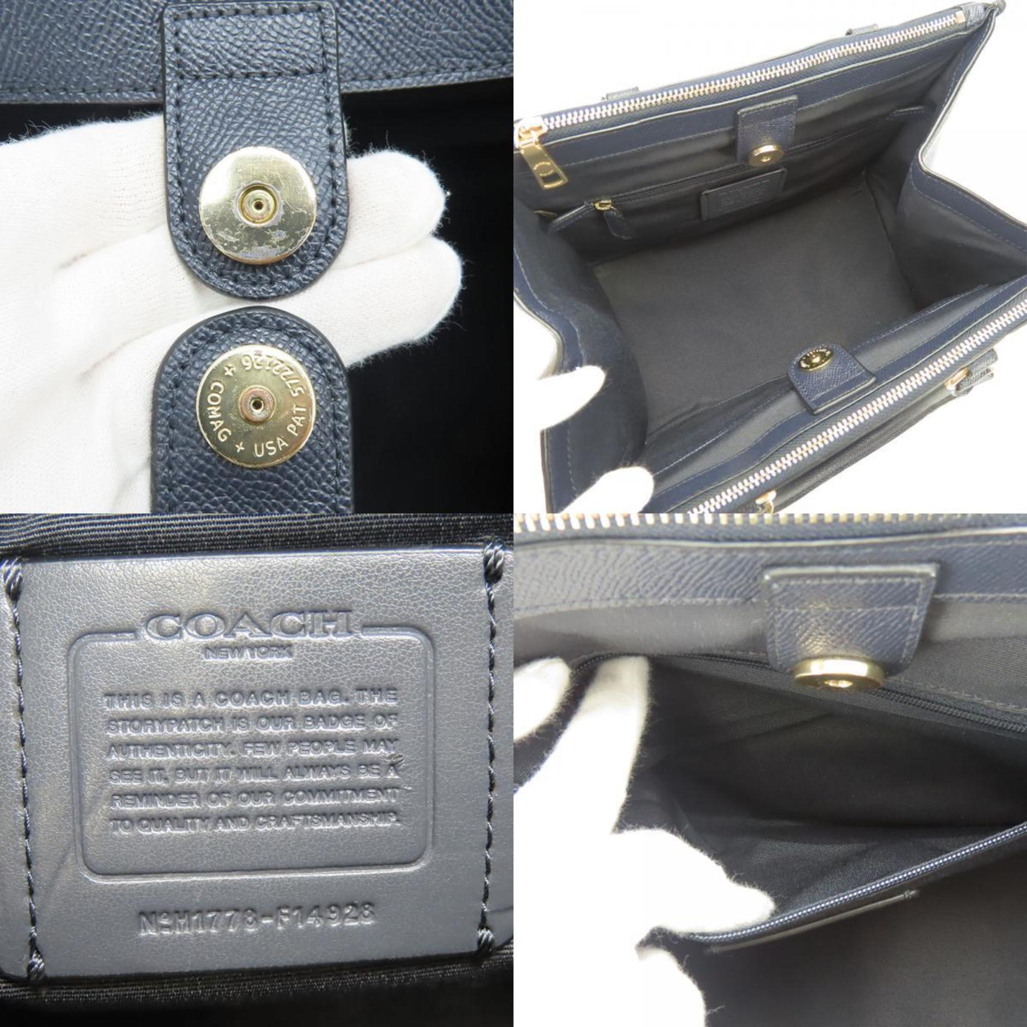 Coach Navy Leather Handbag (Pre-Owned)