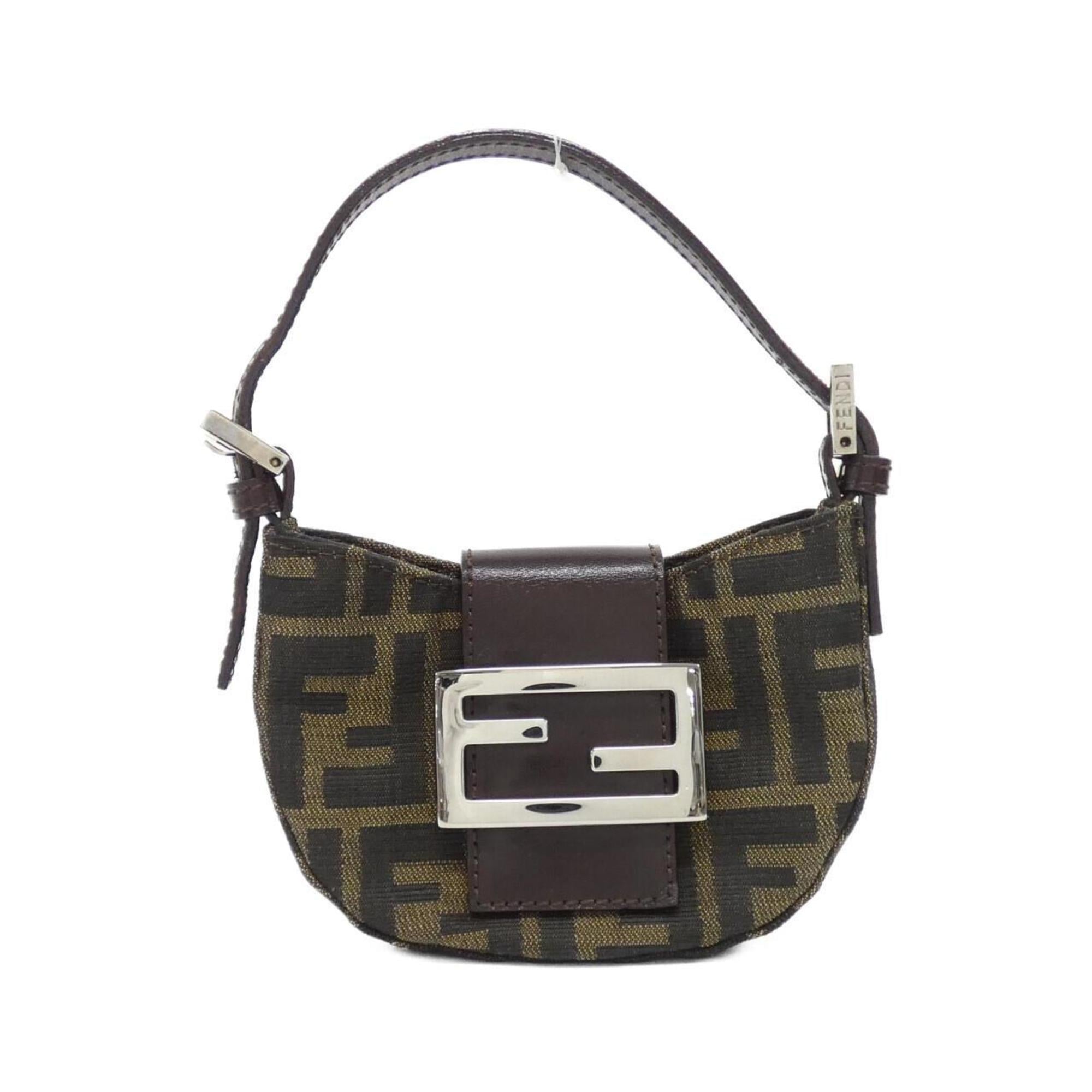 Fendi Silver Canvas Handbag (Pre-Owned)