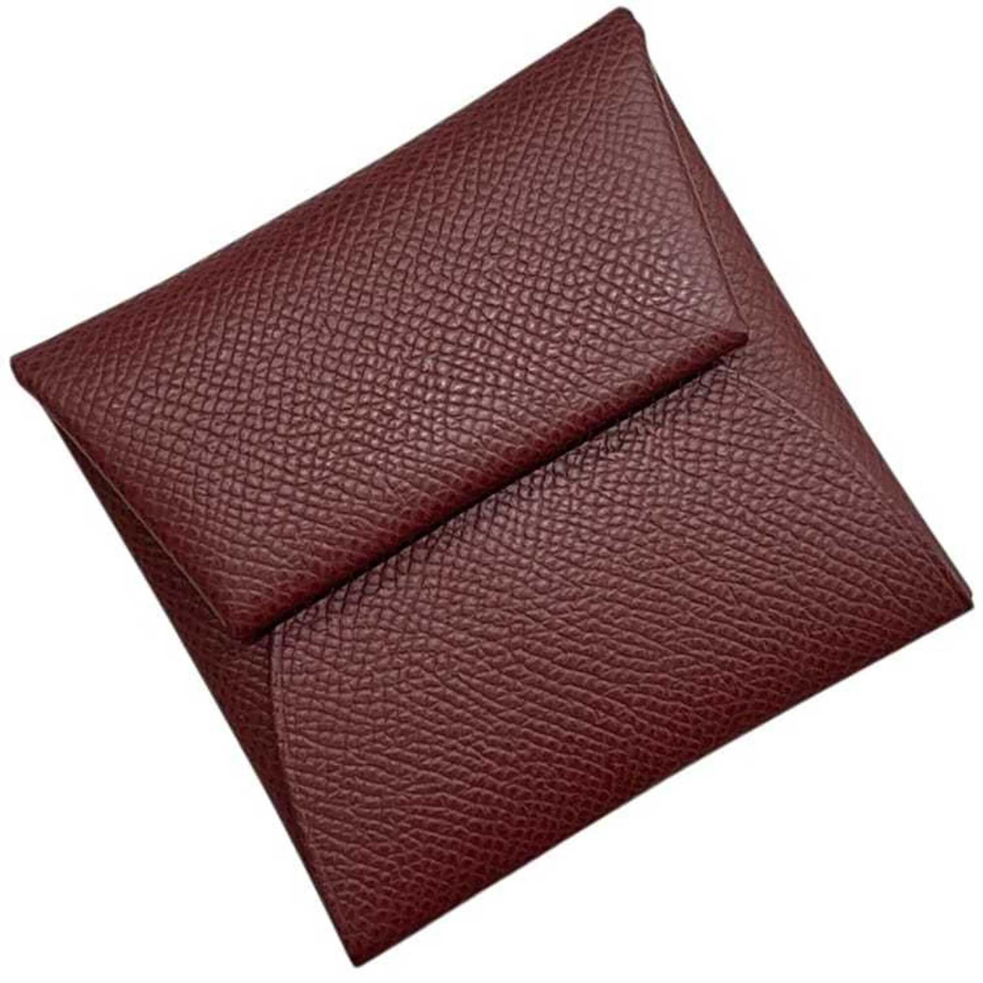 Hermes Bordeaux Epsom Leather Coin Purse/Coin Case (Pre-Owned)