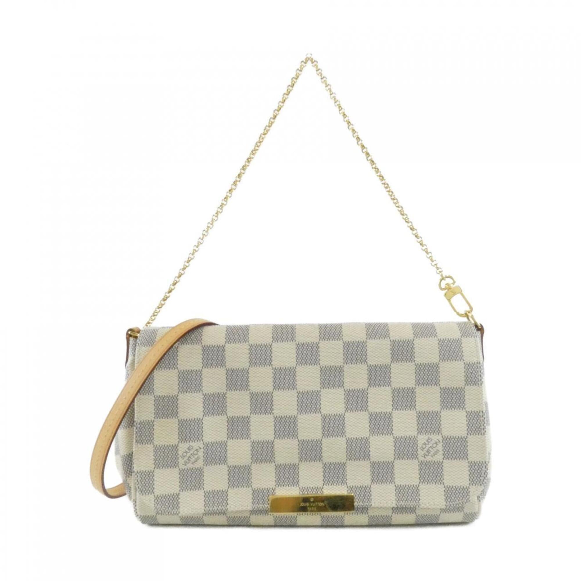 Louis Vuitton Azur White Coated Canvas Shoulder Bag (Pre-Owned)