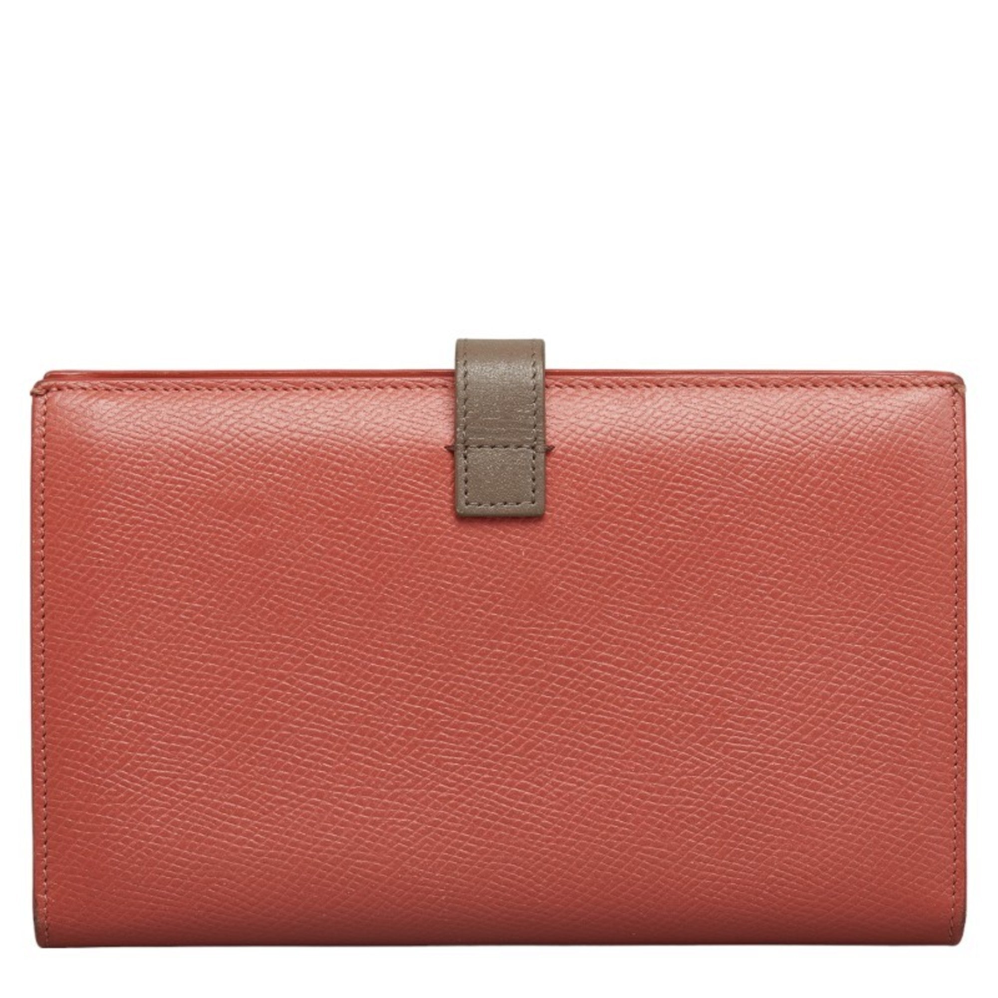 Celine Gray Pink Leather Long Wallet (Bi-Fold) (Pre-Owned)