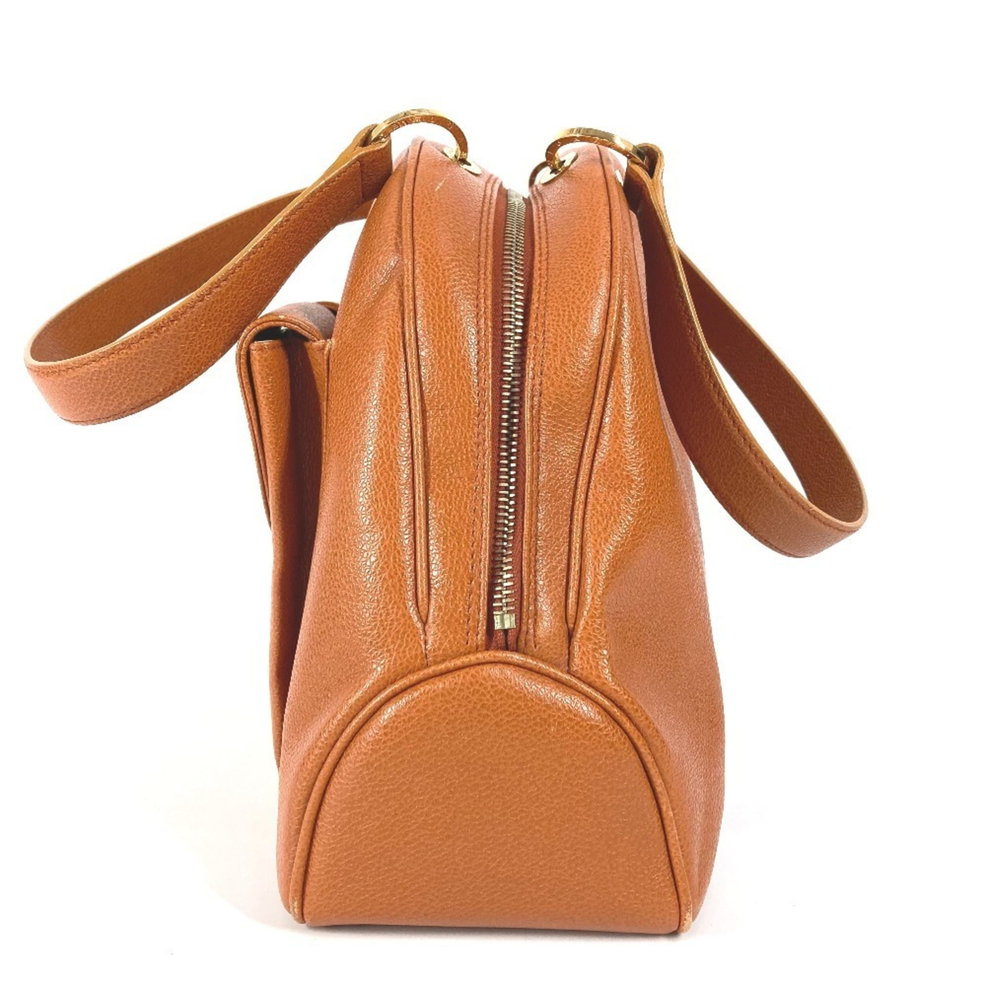 Bvlgari Brown Leather Boston Bag Shoulder Bag (Pre-Owned)