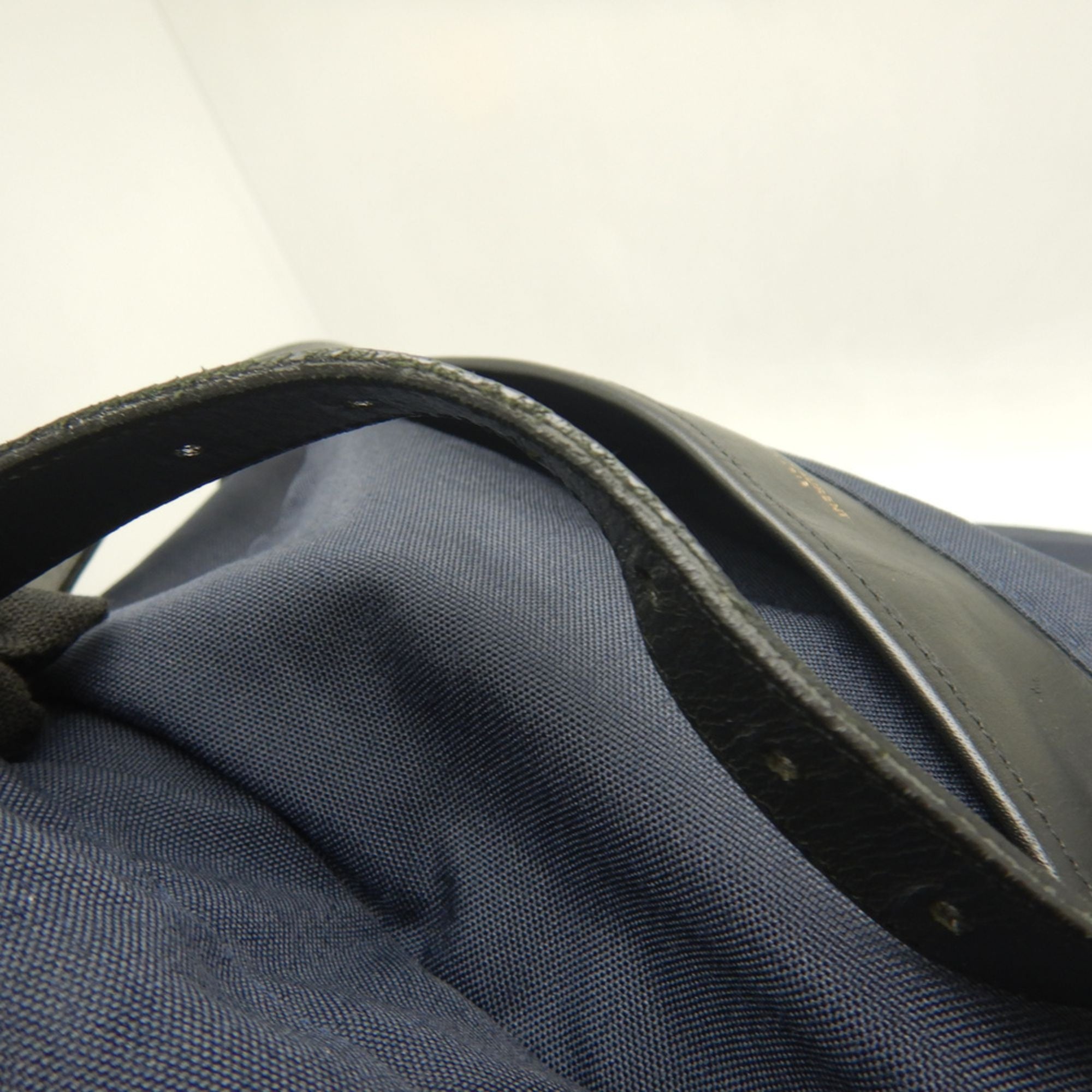 Yves Saint Laurent Navy Canvas Leather Backpack (Pre-Owned)