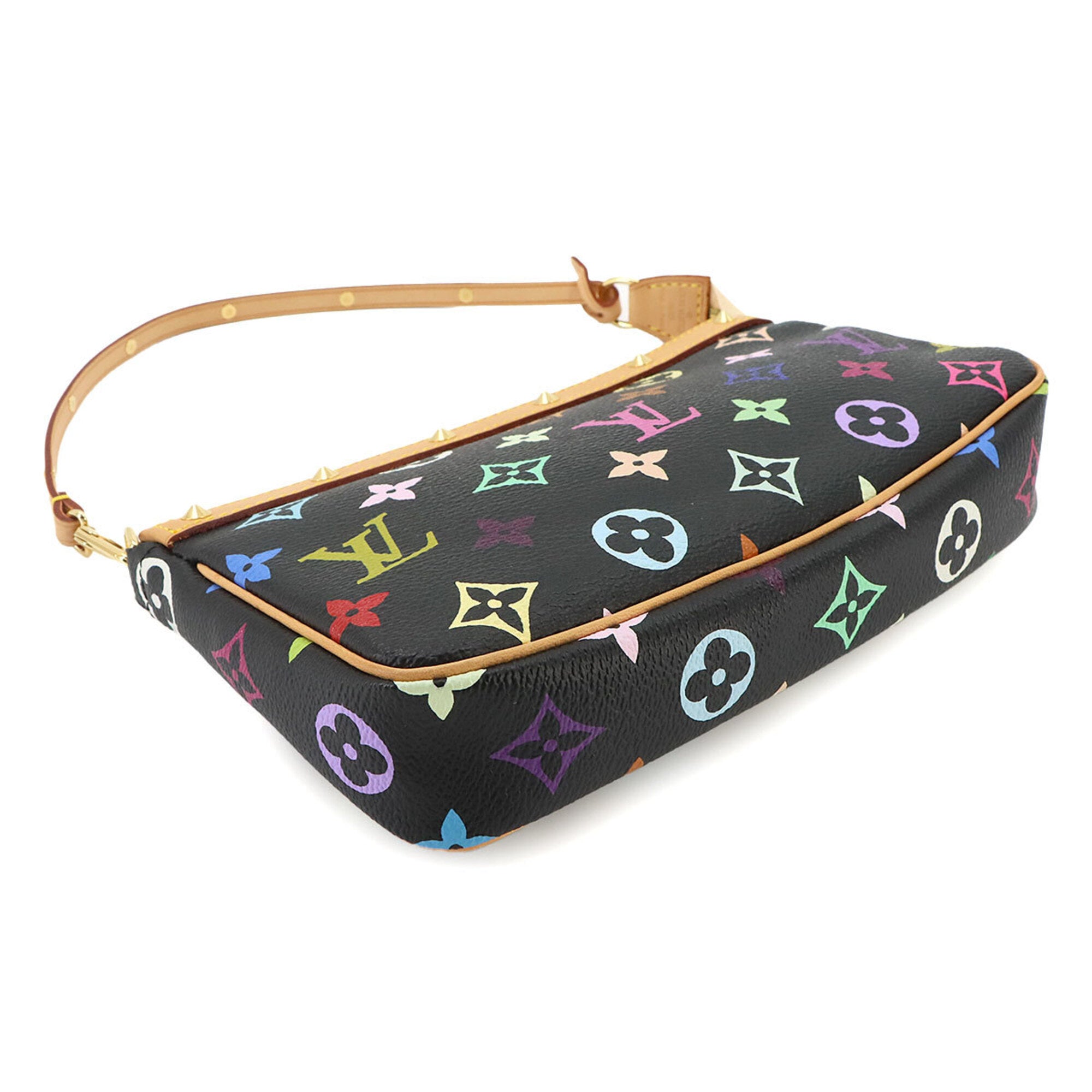 Louis Vuitton Multi-Color Noir Monogram Multicolore Handbag Pochette (Pre-Owned)