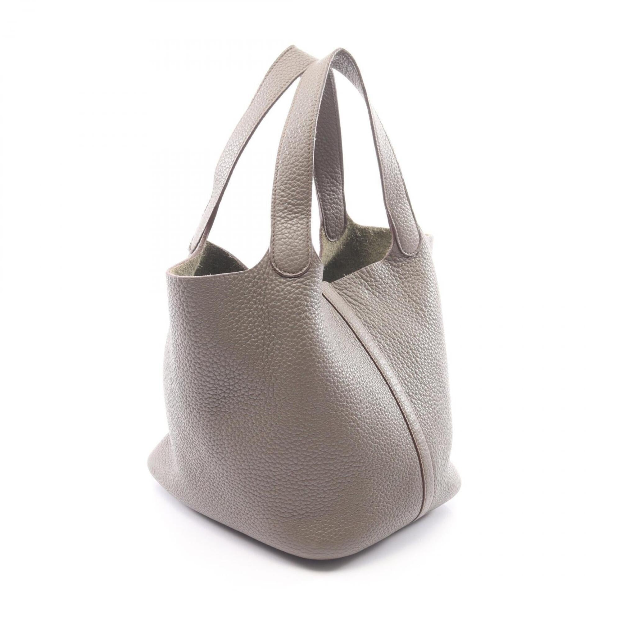 Hermes Beige Etain Taurillon Clemence Leather Leather Handbag (Pre-Owned)