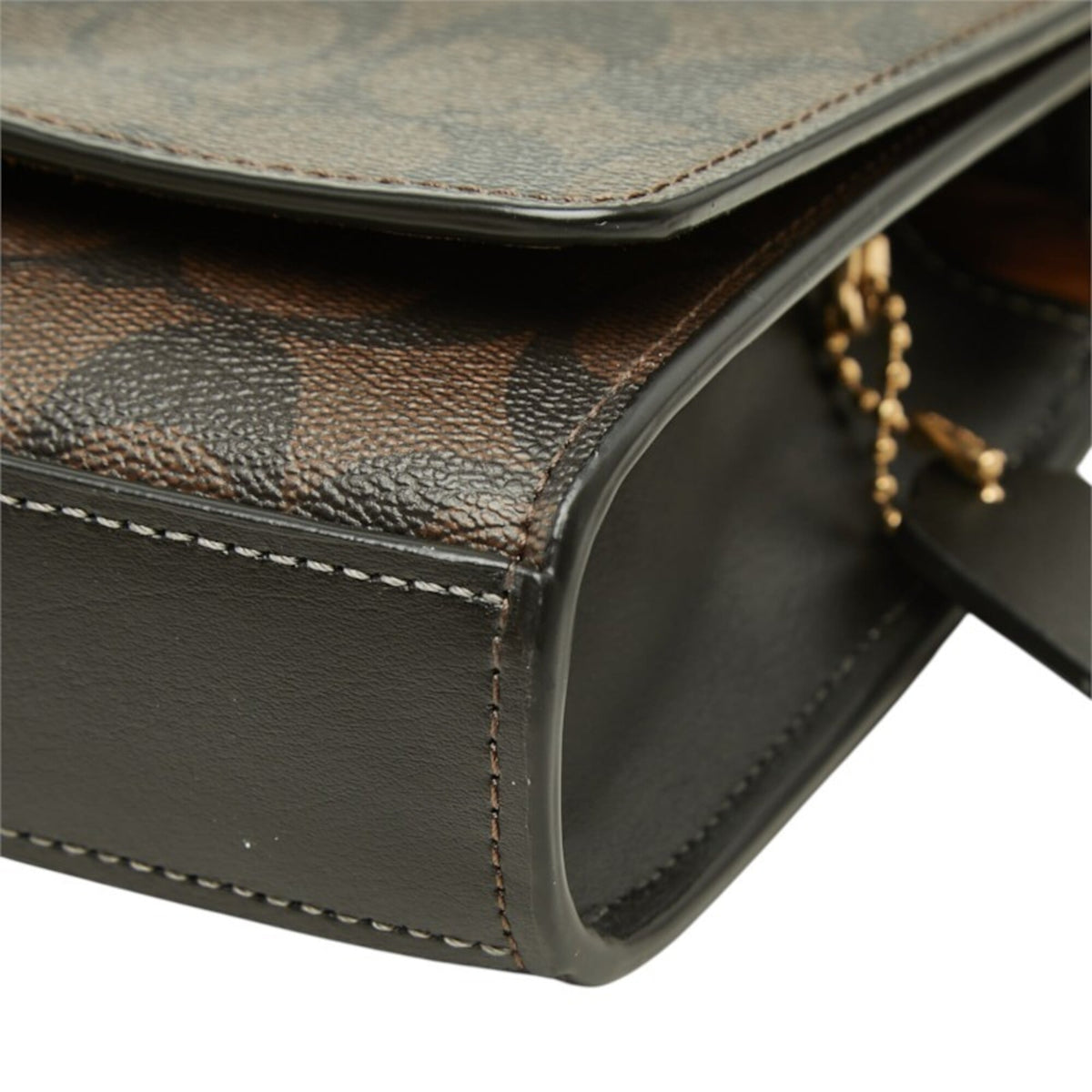 Coach Signature Brown Pvc Leather Shoulder Bag (Pre-Owned)