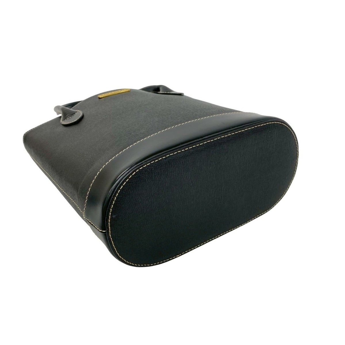 Burberry Black Leather Handbag Tote Bag (Pre-Owned)