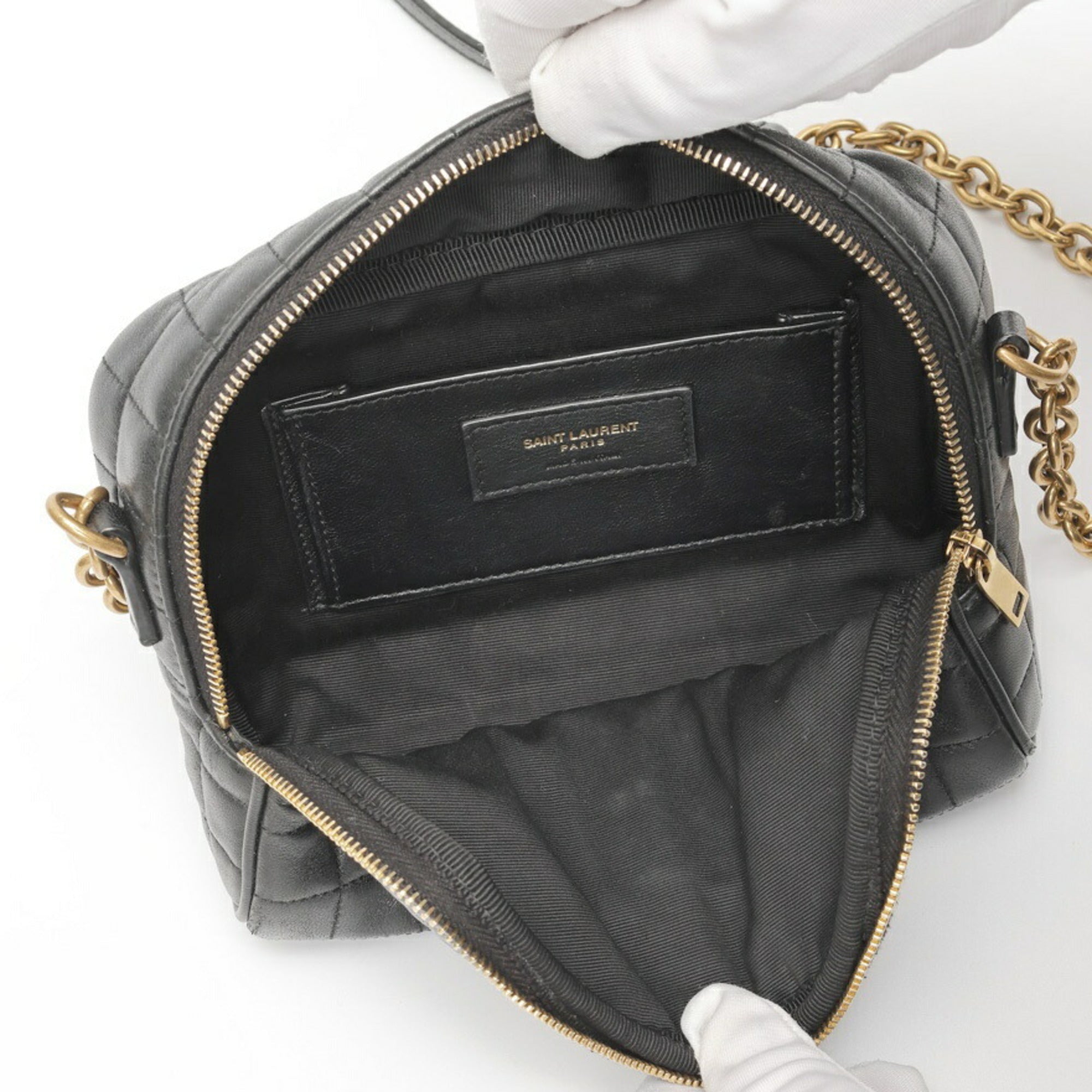 Saint Laurent Black Leather Shoulder Bag (Pre-Owned)