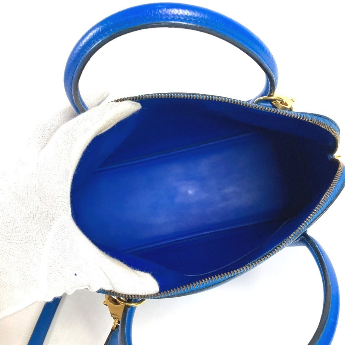 Hermes Blue Epsom Leather Handbag Shoulder Bag Tote Bag (Pre-Owned)