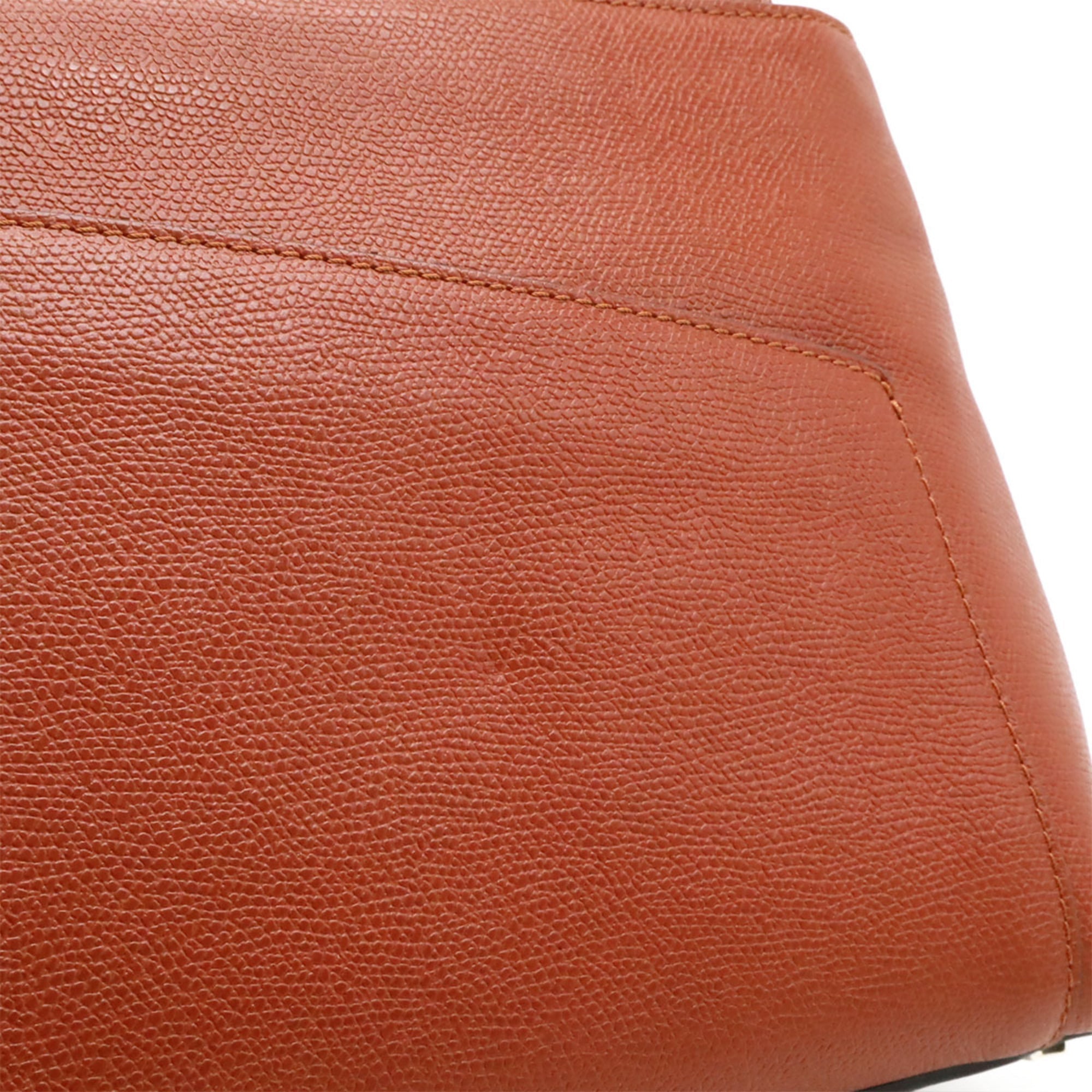 Valextra Red Color Leather Handbag Shoulder Bag (Pre-Owned)