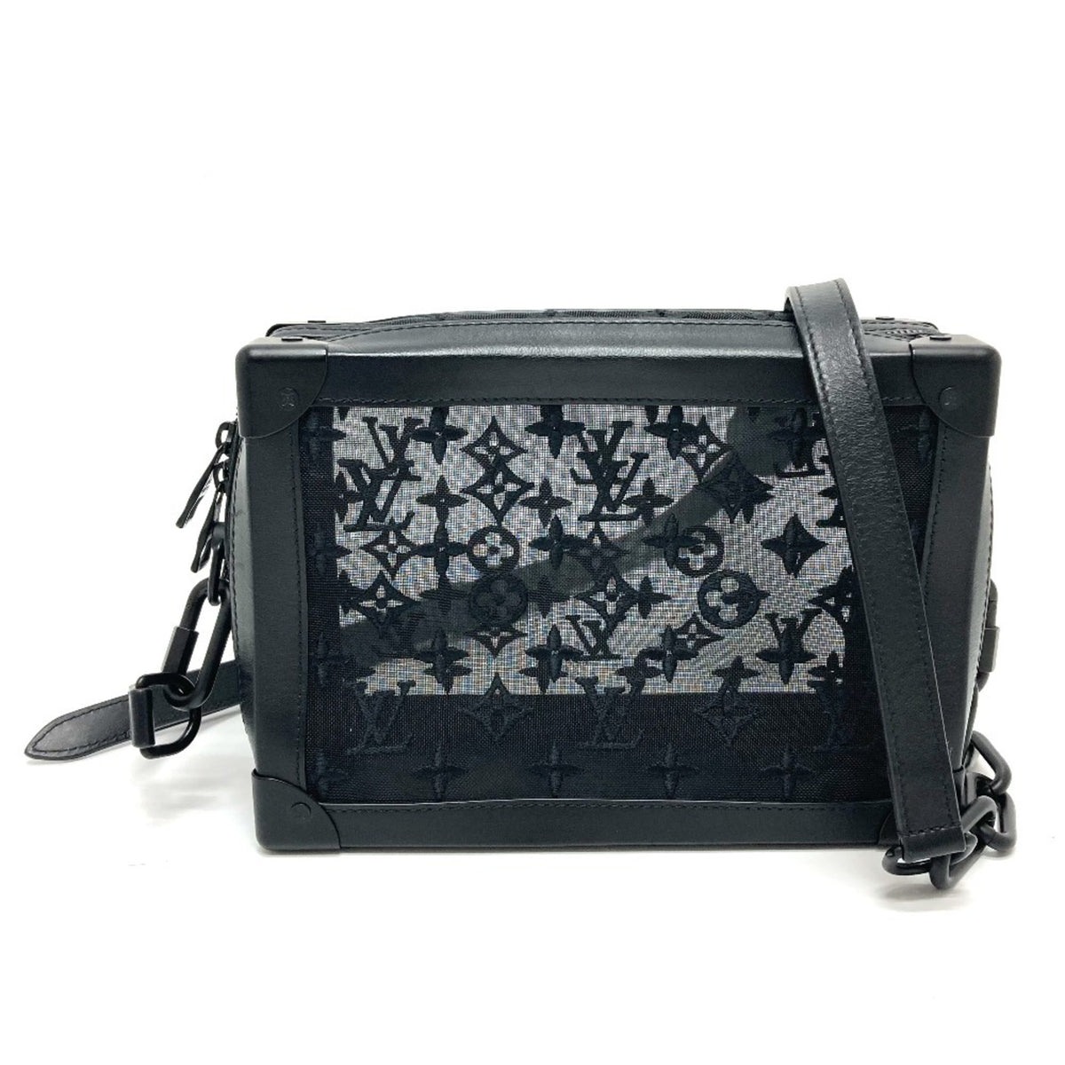 Louis Vuitton Black Mesh Leather Shoulder Bag (Pre-Owned)