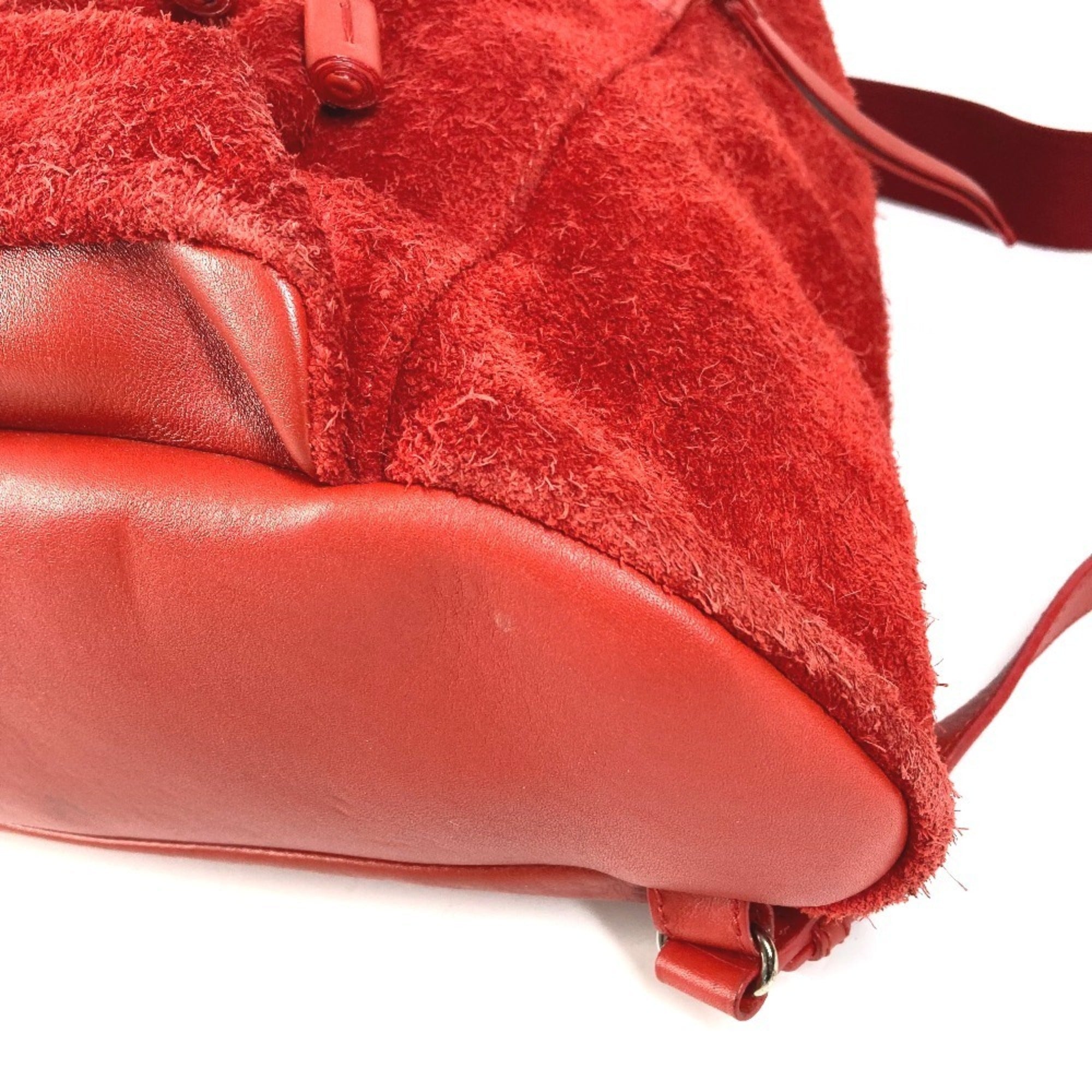 Balenciaga Red Color Leather Suede Backpack (Pre-Owned)