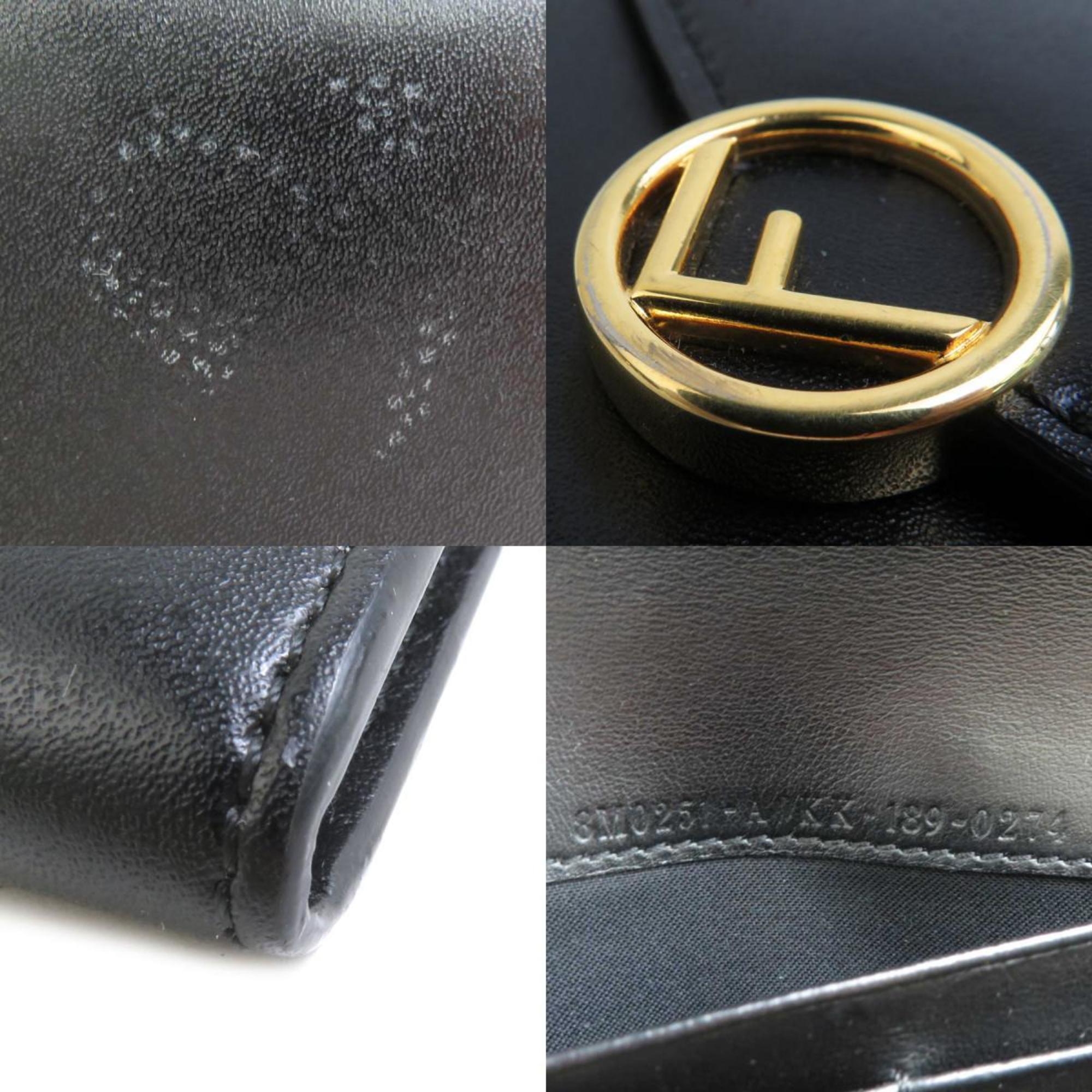 Fendi Black Leather Long Wallet (Bi-Fold) (Pre-Owned)