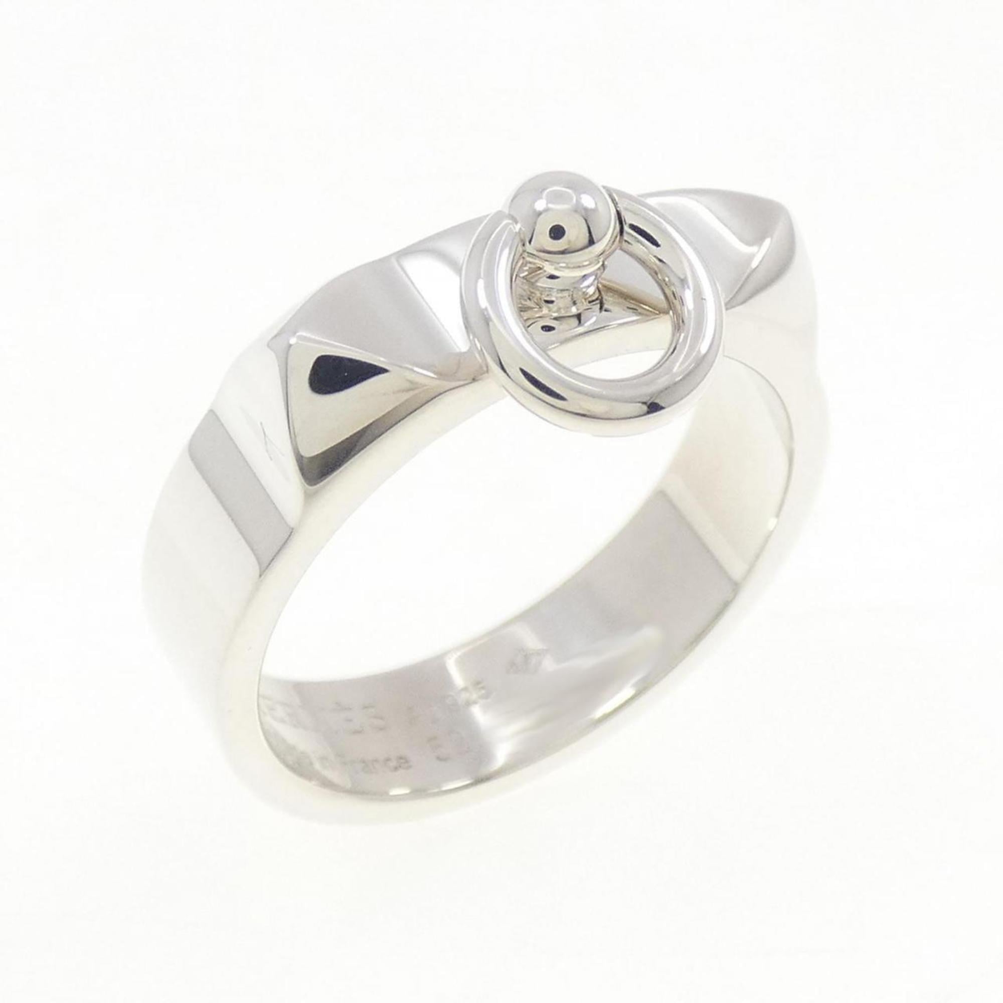 Hermes Collier De Chien Silver 925 Band Ring (Pre-Owned)