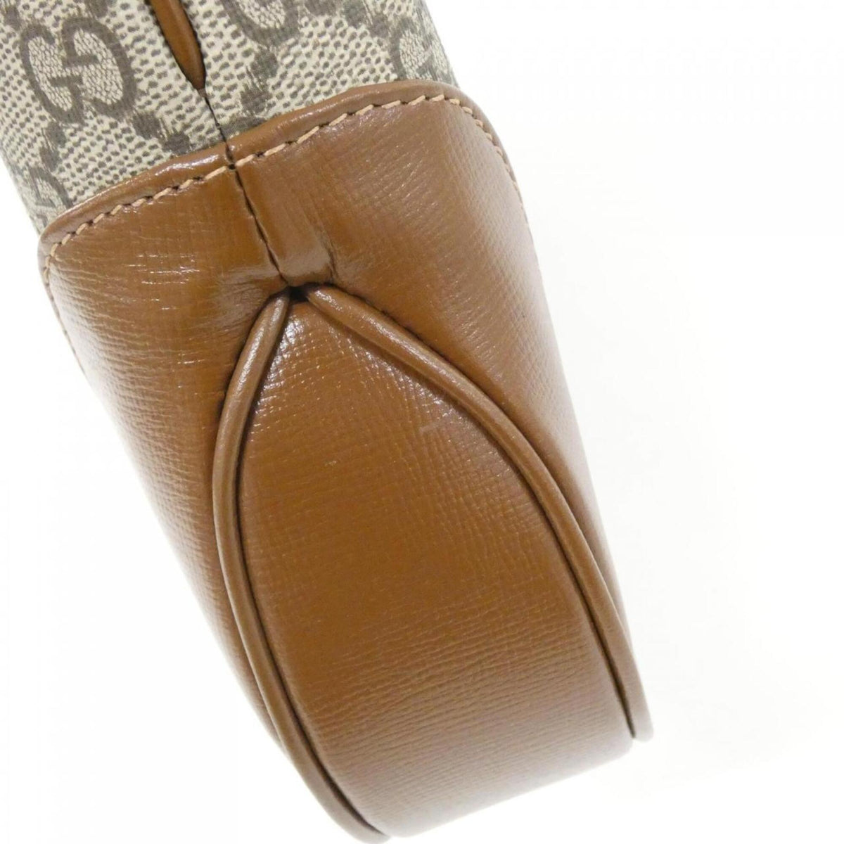 Gucci Beige Brown Gg Supreme Leather Shoulder Bag (Pre-Owned)