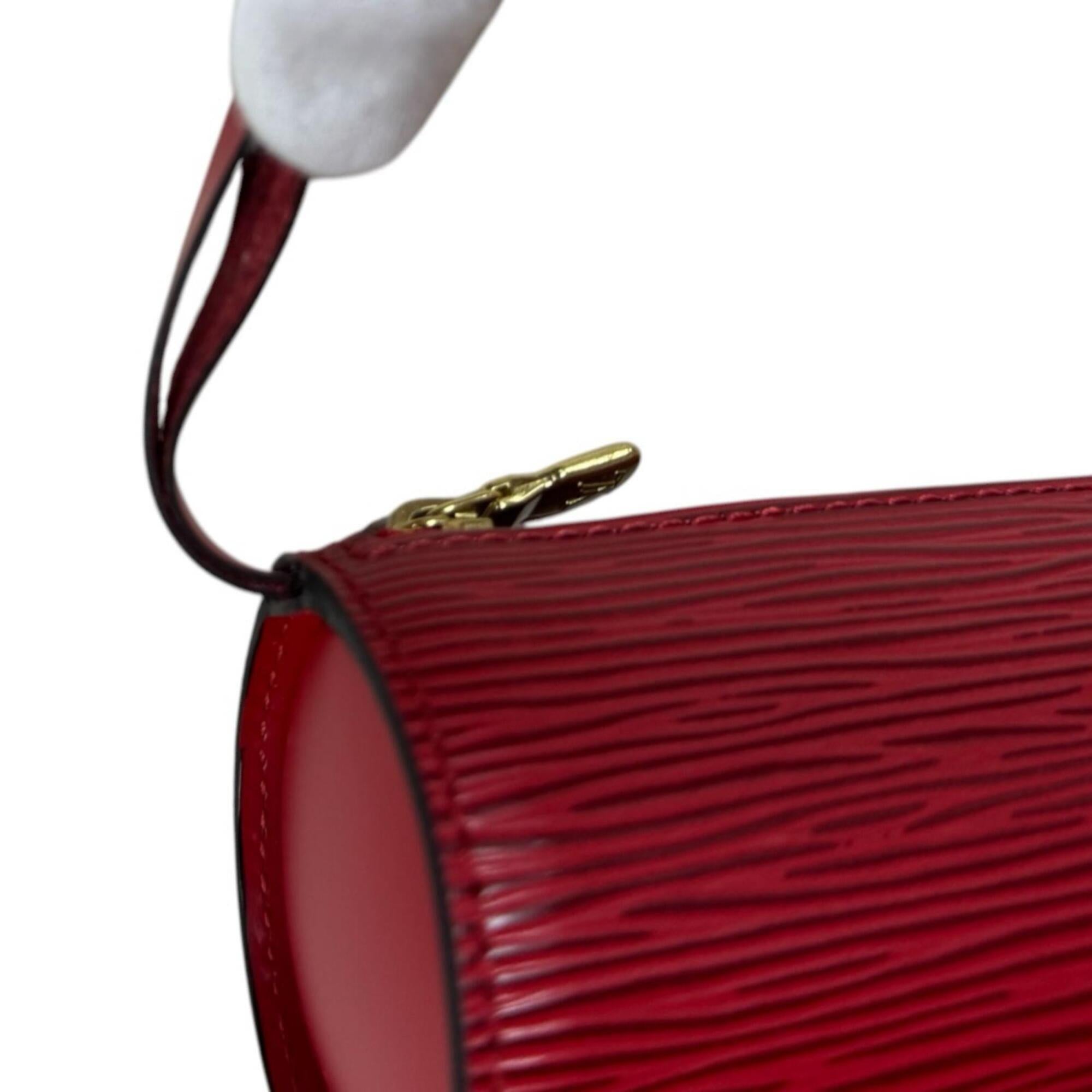 Louis Vuitton Castilian Red Red Color Epi Leather Handbag (Pre-Owned)