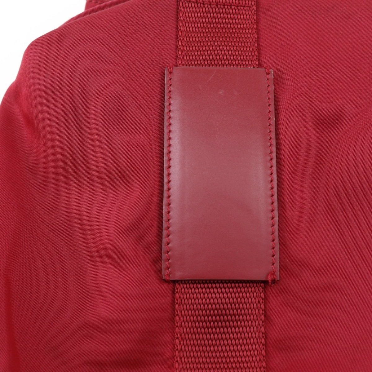 Prada Red Color Nylon Tote Bag (Pre-Owned)